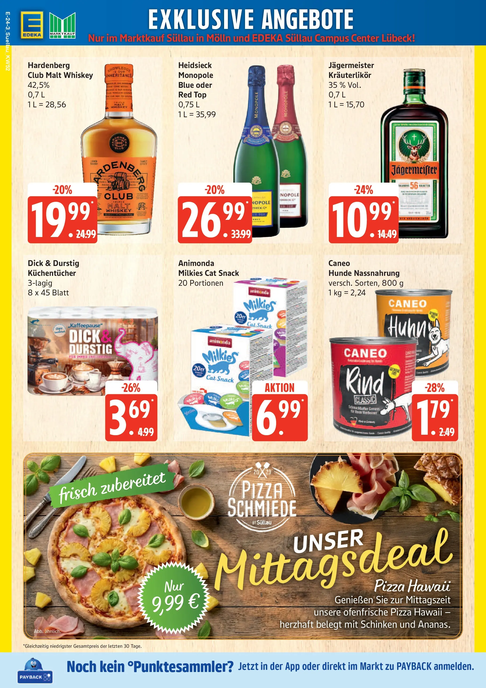 Edeka prospekt Ratzeburg	 (ab 21.12.2025) » Angebote Online | Seite: 24 | Produkte: Top, Pizza, Getreide, Whiskey