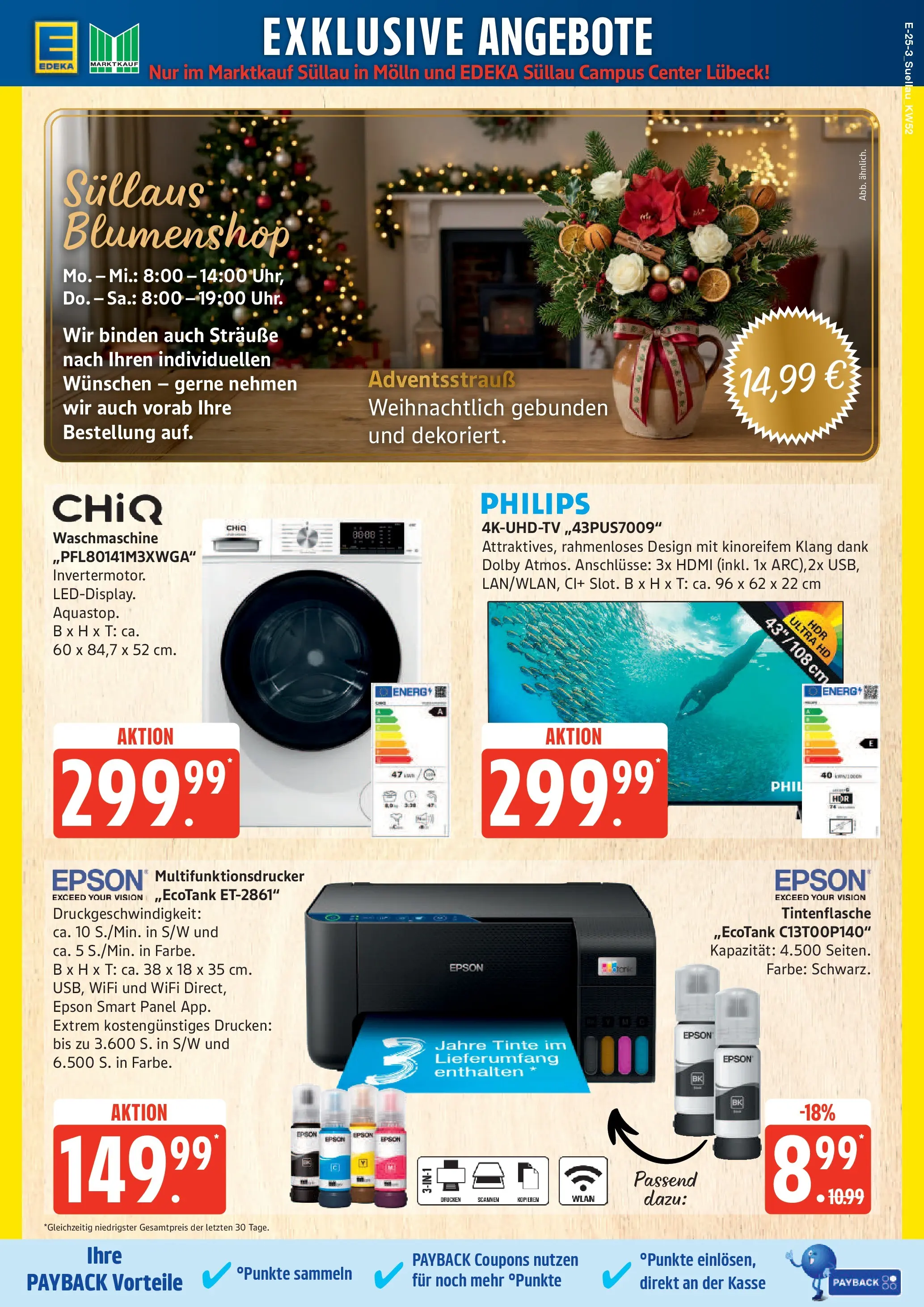 Edeka prospekt Ratzeburg	 (ab 21.12.2025) » Angebote Online | Seite: 25 | Produkte: Epson, Energy, Waschmaschine, TV