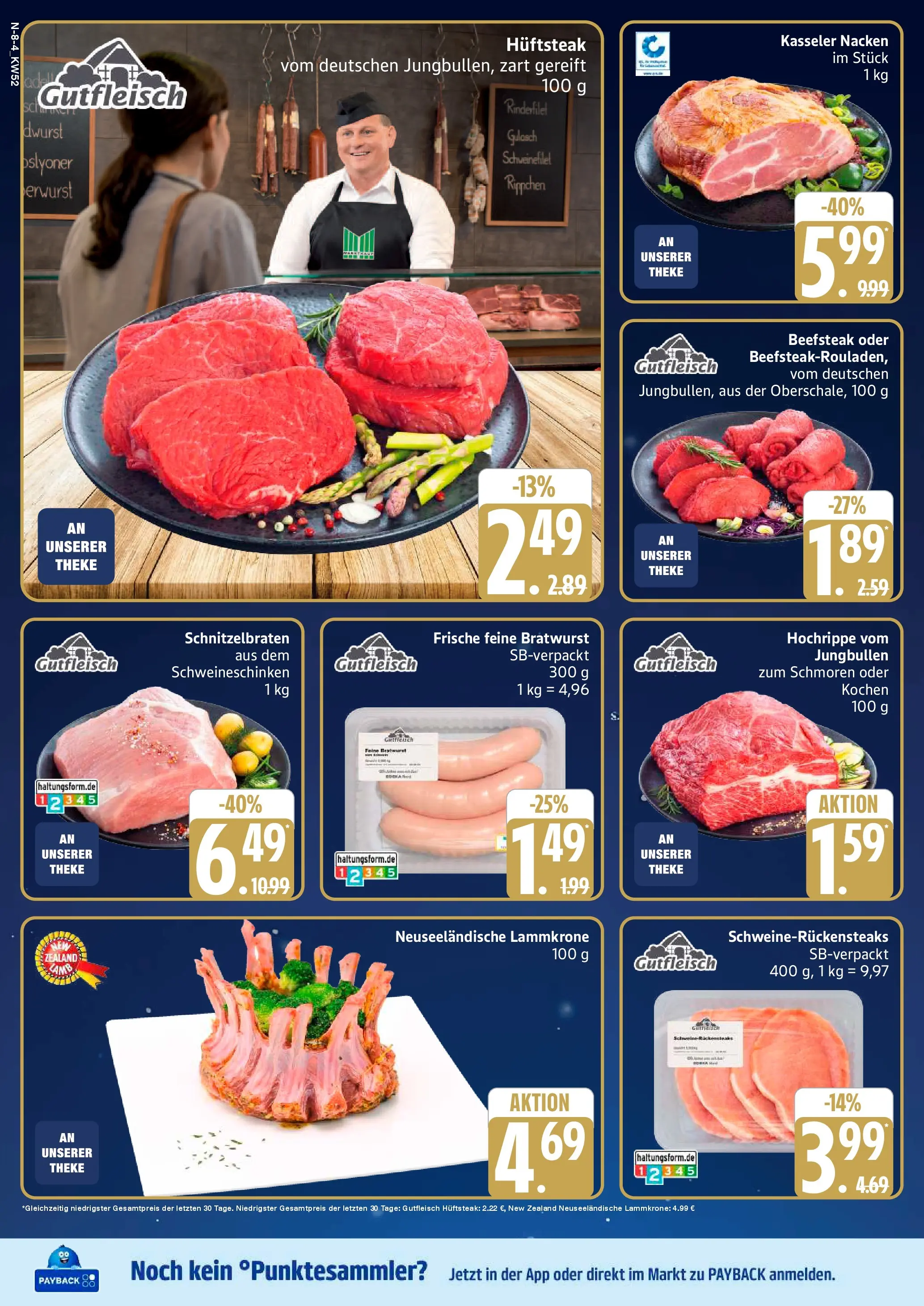 Edeka prospekt Neuenkirchen	 (ab 22.12.2025) » Angebote Online | Seite: 8 | Produkte: Theke, Bratwurst, Kasseler nacken, Steak