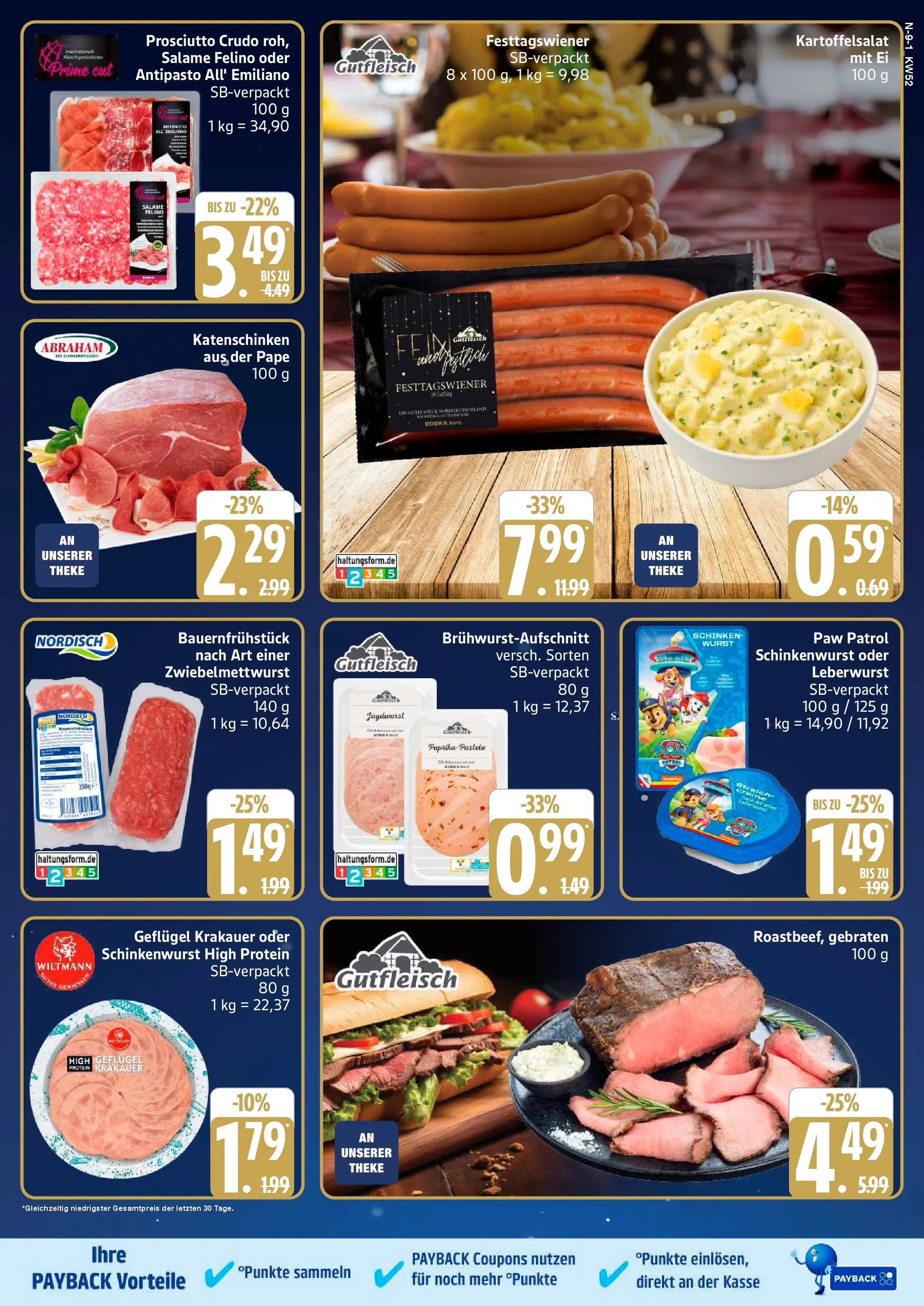 Edeka prospekt Cuxhaven	 (ab 21.12.2025) » Angebote Online | Seite: 9 | Produkte: Theke, Paprika, Wurst, Schinken