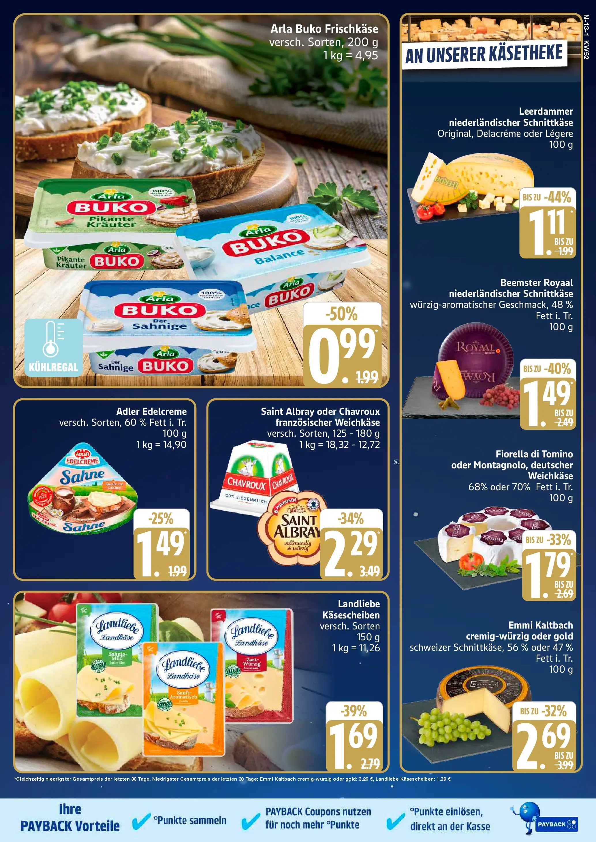 Edeka prospekt Cuxhaven	 (ab 21.12.2025) » Angebote Online | Seite: 13 | Produkte: Leerdammer, Arla buko, Sahne, Frischkase