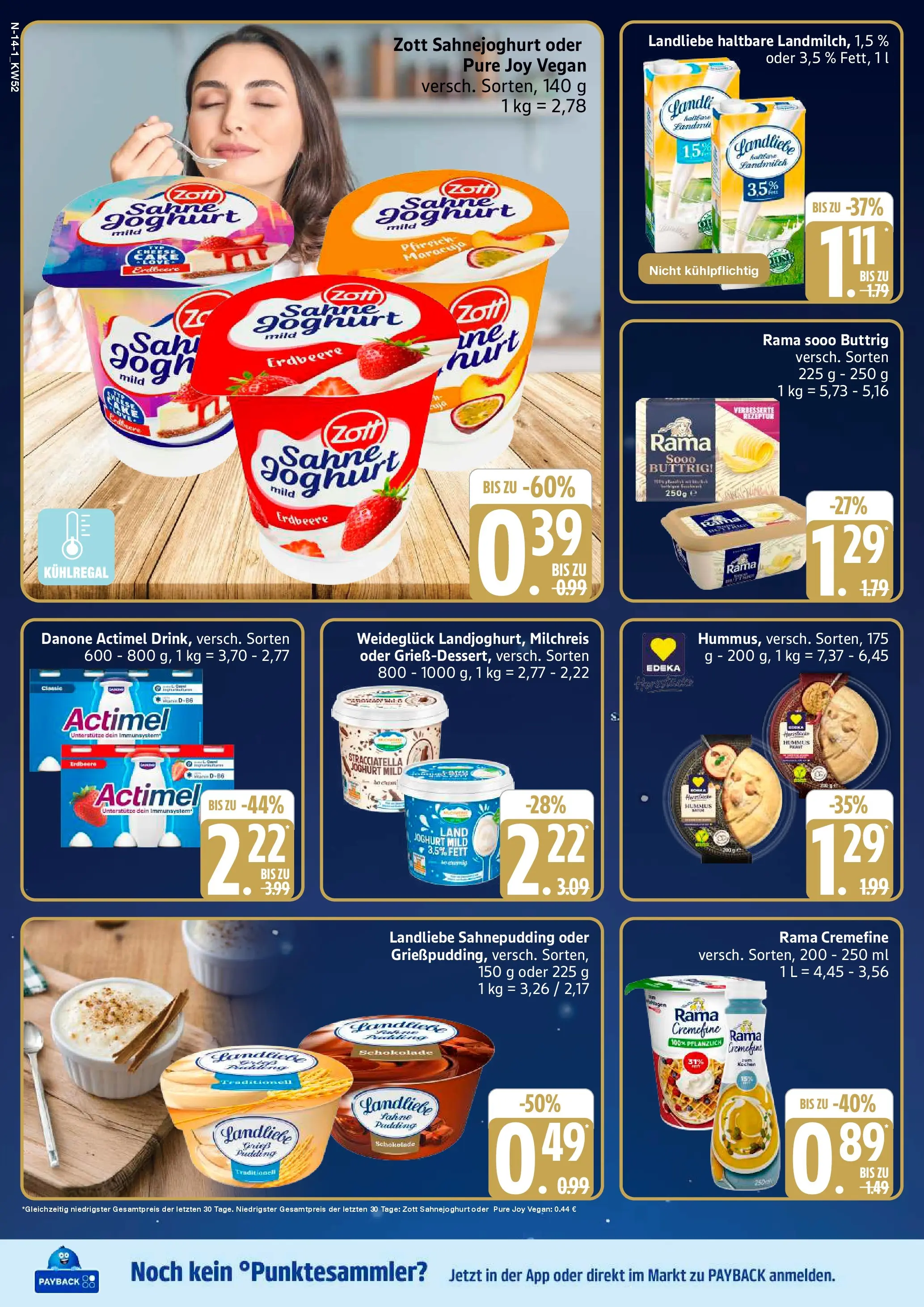 Edeka prospekt Cuxhaven	 (ab 21.12.2025) » Angebote Online | Seite: 14 | Produkte: Butter, Joghurt, Rama cremefine, Pfirsich