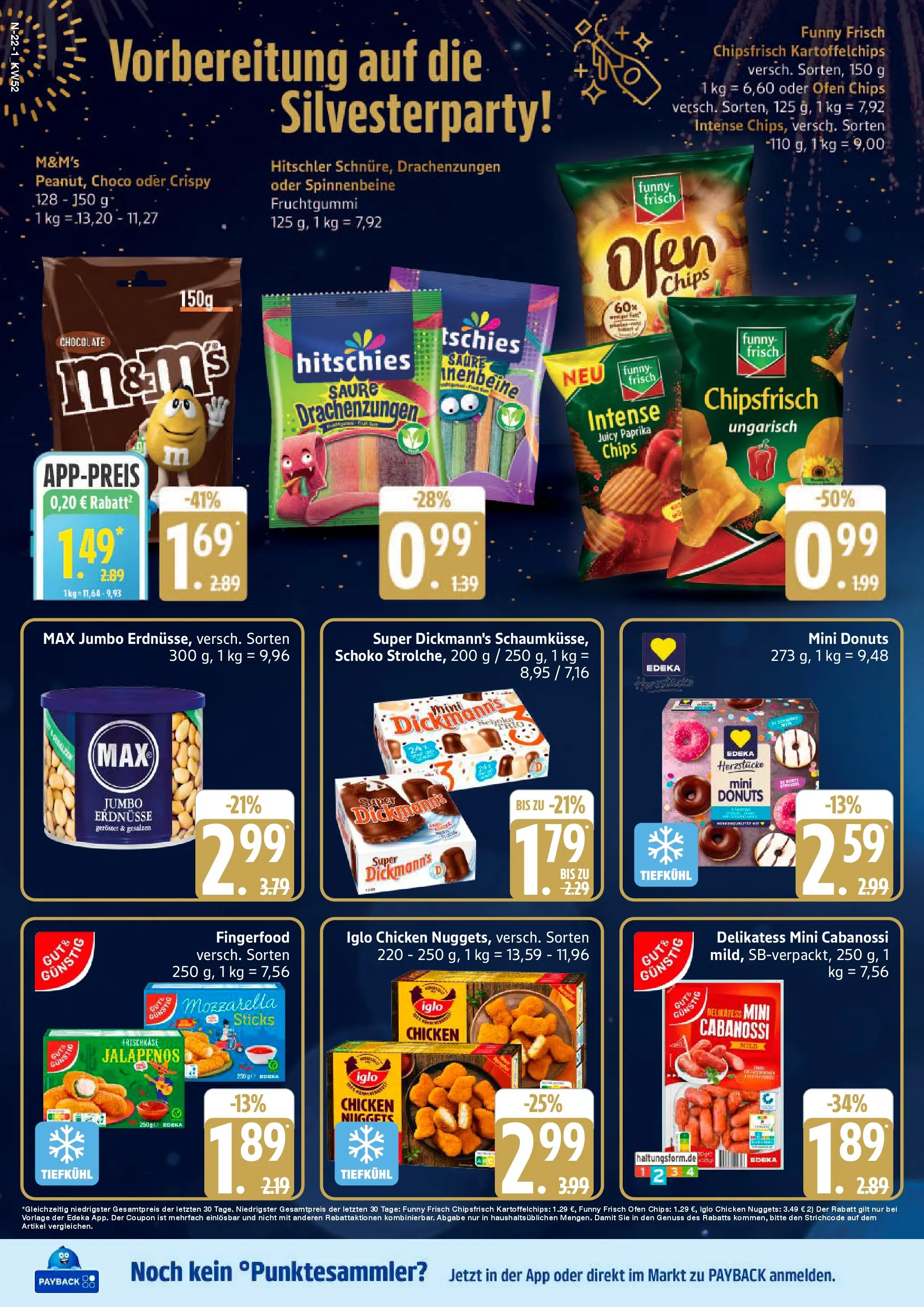 Edeka prospekt Cuxhaven	 (ab 21.12.2025) » Angebote Online | Seite: 22 | Produkte: Iglo, M&M's, Chips, Frischkase