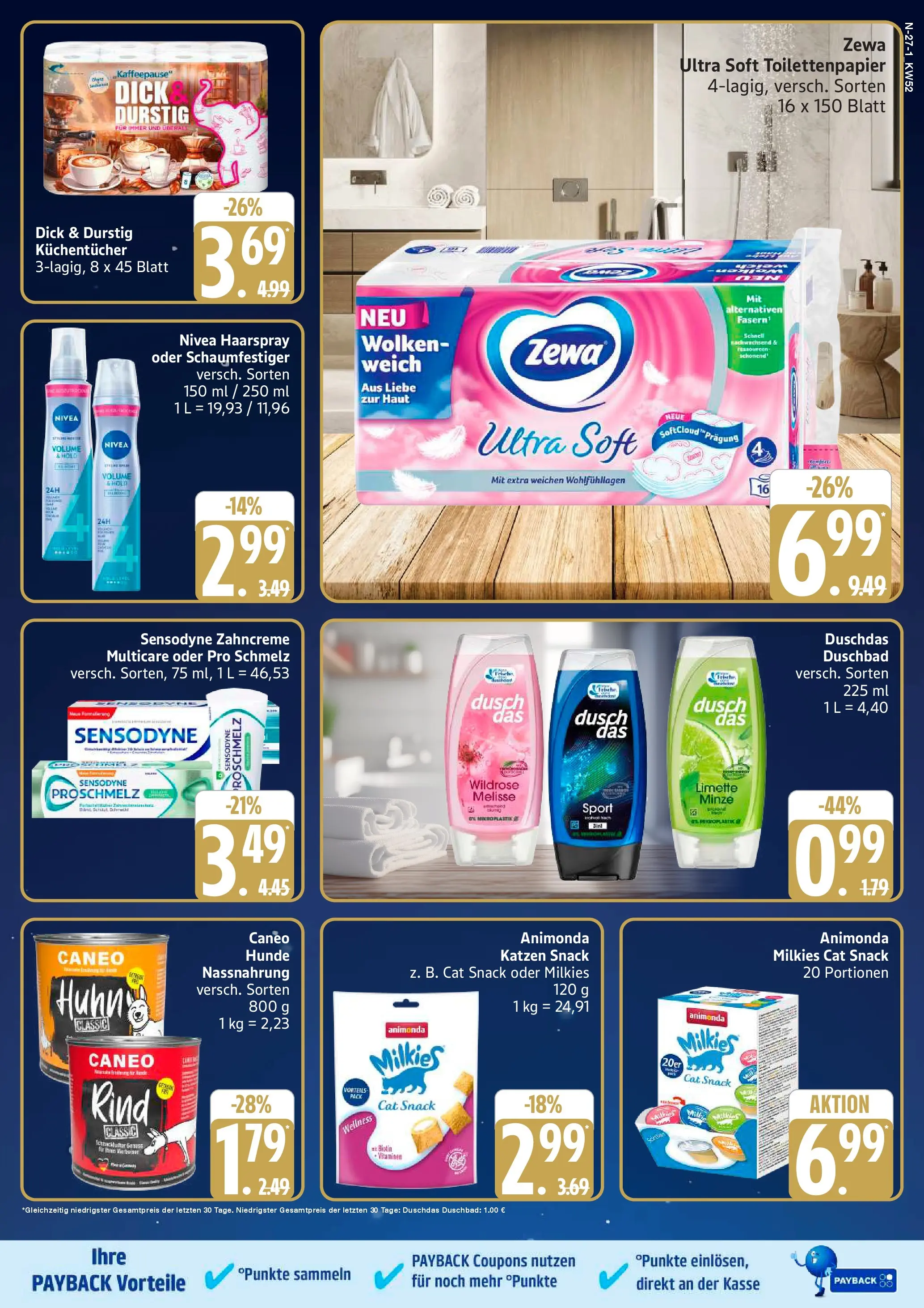 Edeka prospekt Cuxhaven	 (ab 21.12.2025) » Angebote Online | Seite: 27 | Produkte: Zewa, Haarspray, Shower Gel, Toilettenpapier