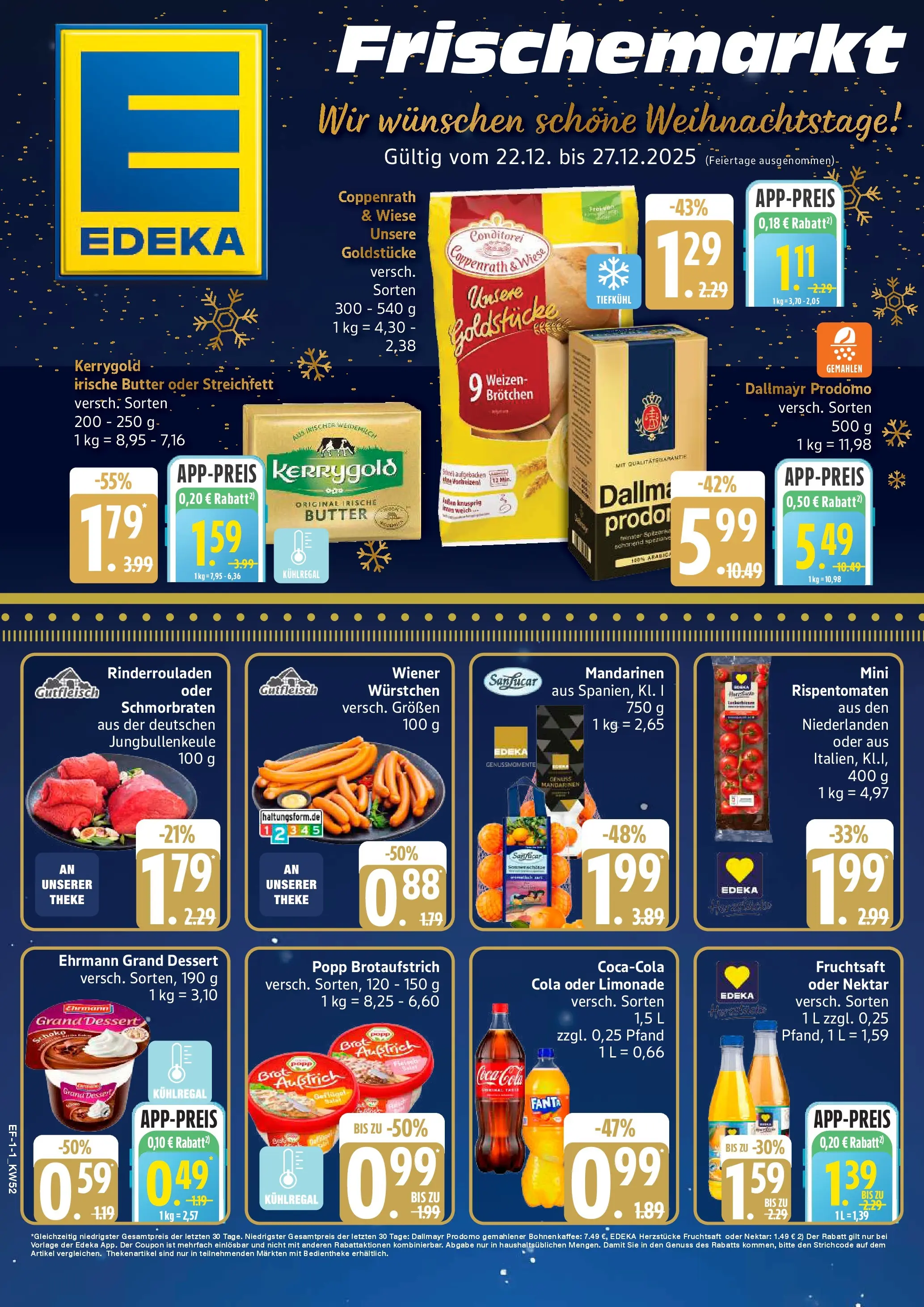 Edeka prospekt Hamburg	 (ab 21.12.2025) » Angebote Online | Seite: 1 | Produkte: Coca cola, Fanta, Cola, Butter
