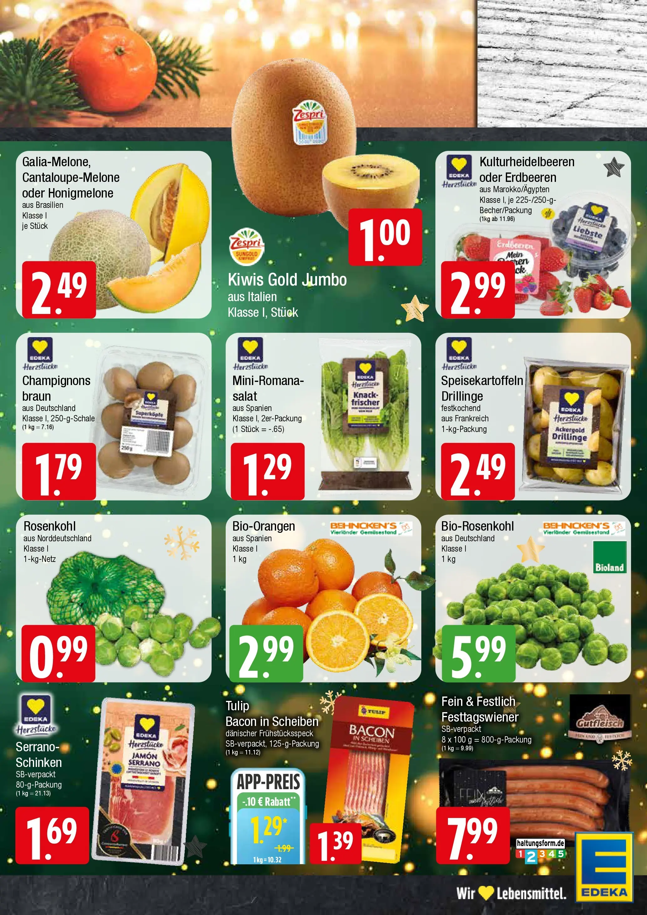 Edeka prospekt Wentorf	 (ab 21.12.2025) » Angebote Online | Seite: 3 | Produkte: Honigmelone, Schinken, Erdbeeren, Kiwi
