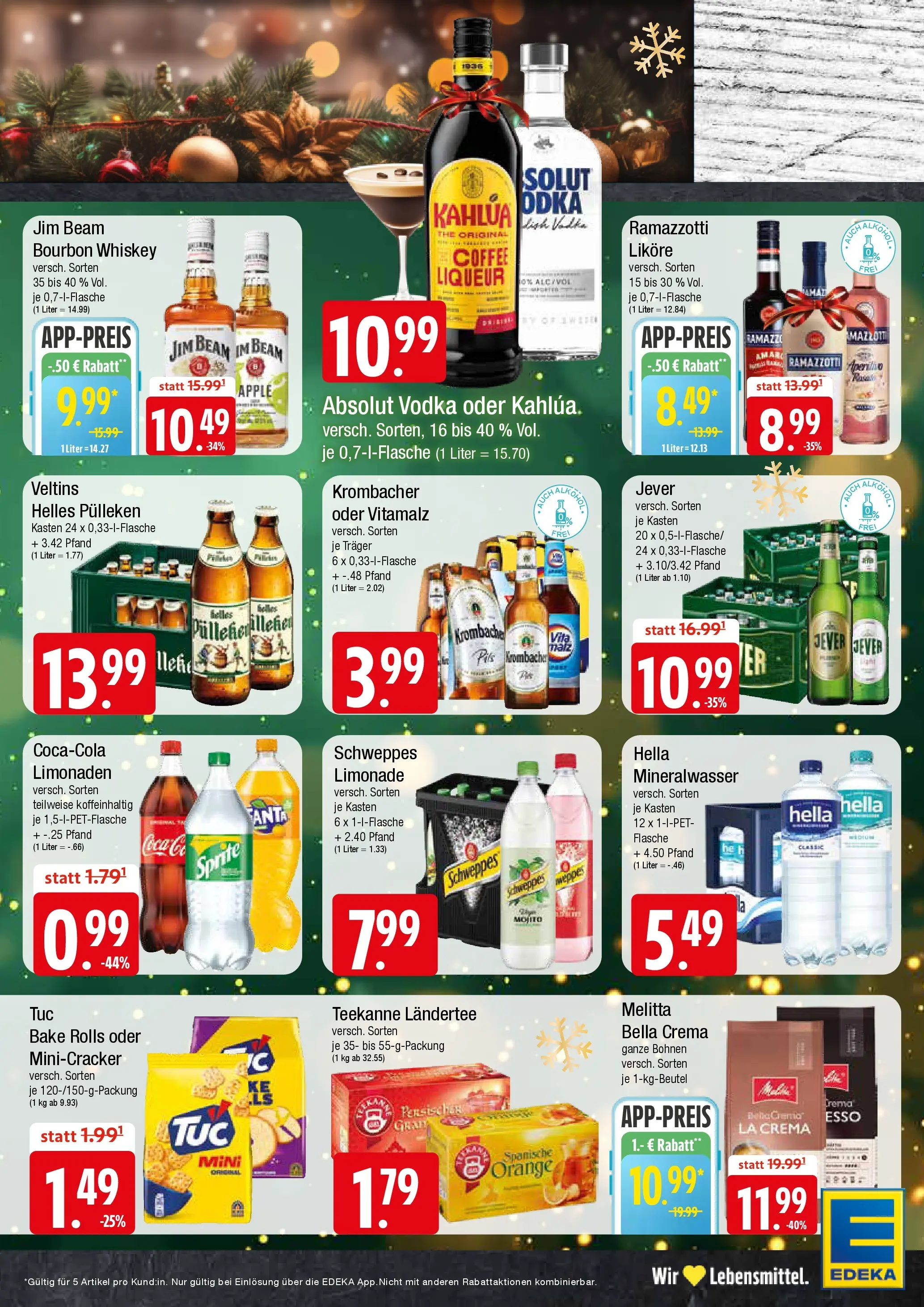 Edeka prospekt Wentorf	 (ab 21.12.2025) » Angebote Online | Seite: 7 | Produkte: Helles pulleken, Schweppes, Mineralwasser, Bourbon