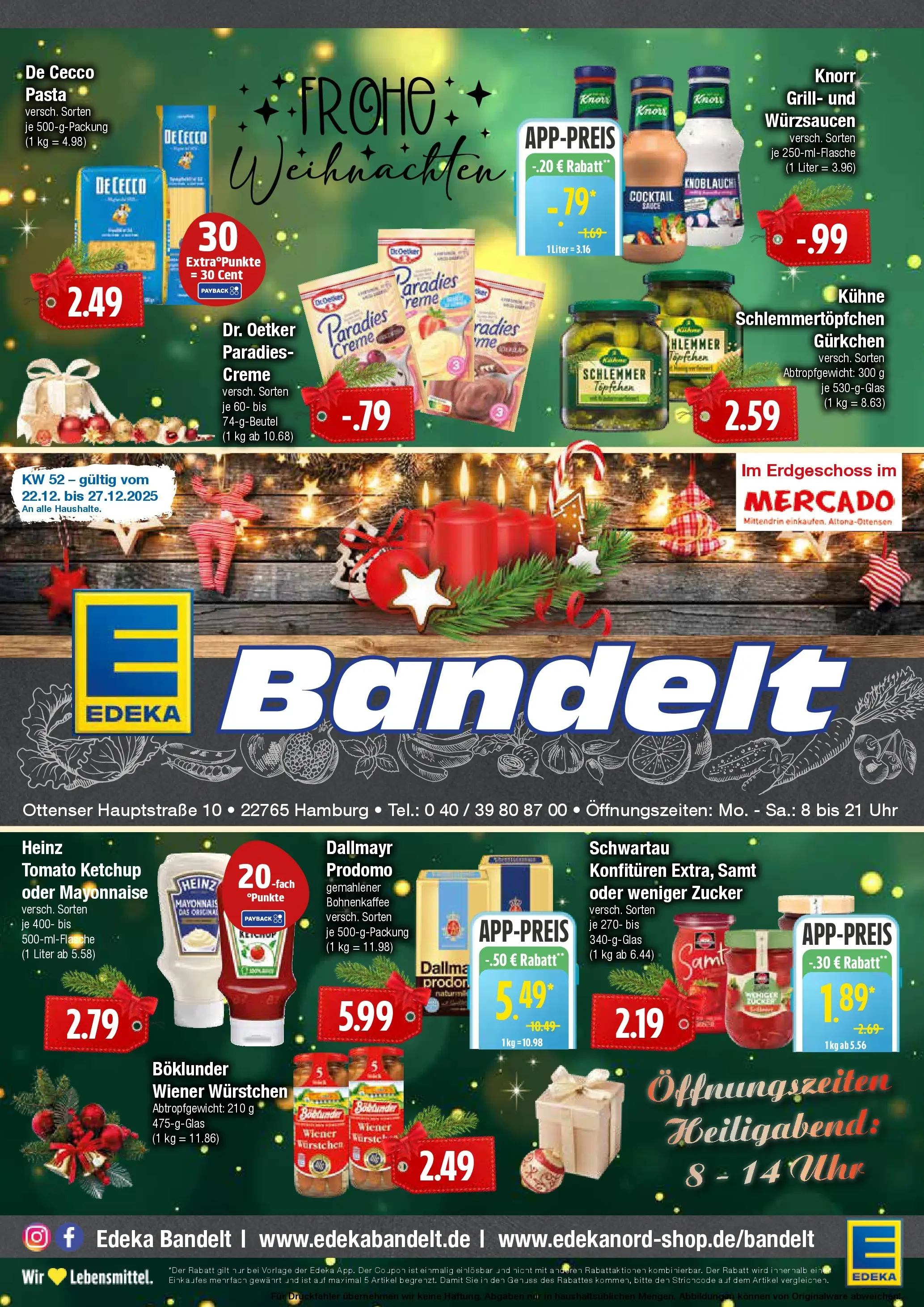 Edeka prospekt Hamburg	 (ab 21.12.2025) » Angebote Online | Seite: 1 | Produkte: Grill, Wiener wurstchen, Creme, Pasta