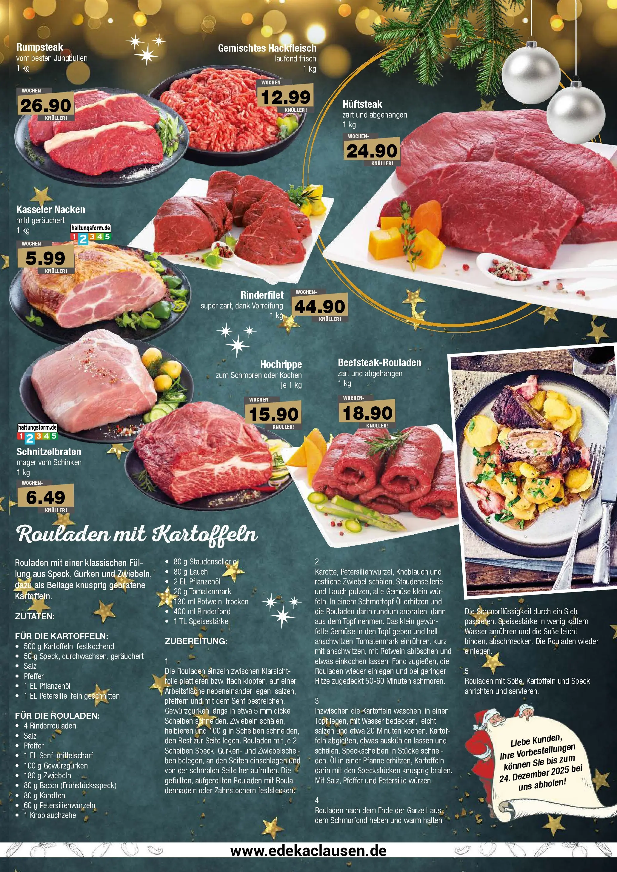 Edeka prospekt Hamburg	 (ab 21.12.2025) » Angebote Online | Seite: 3 | Produkte: Rinderrouladen, Öl, Petersilie, Schinken