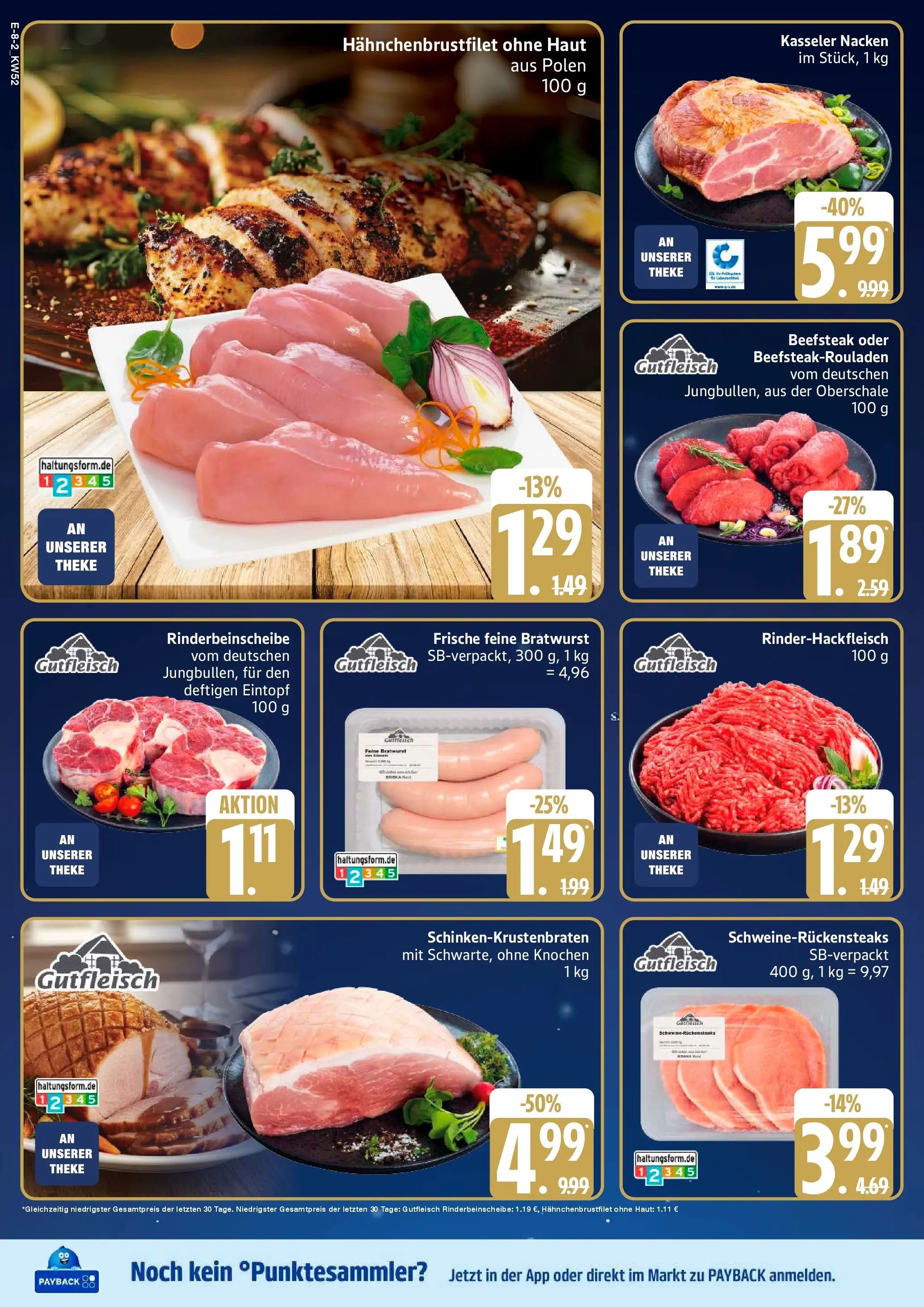 Edeka prospekt Großenwiehe	 (ab 21.12.2025) » Angebote Online | Seite: 10 | Produkte: Theke, Bratwurst, Kasseler nacken, Steak