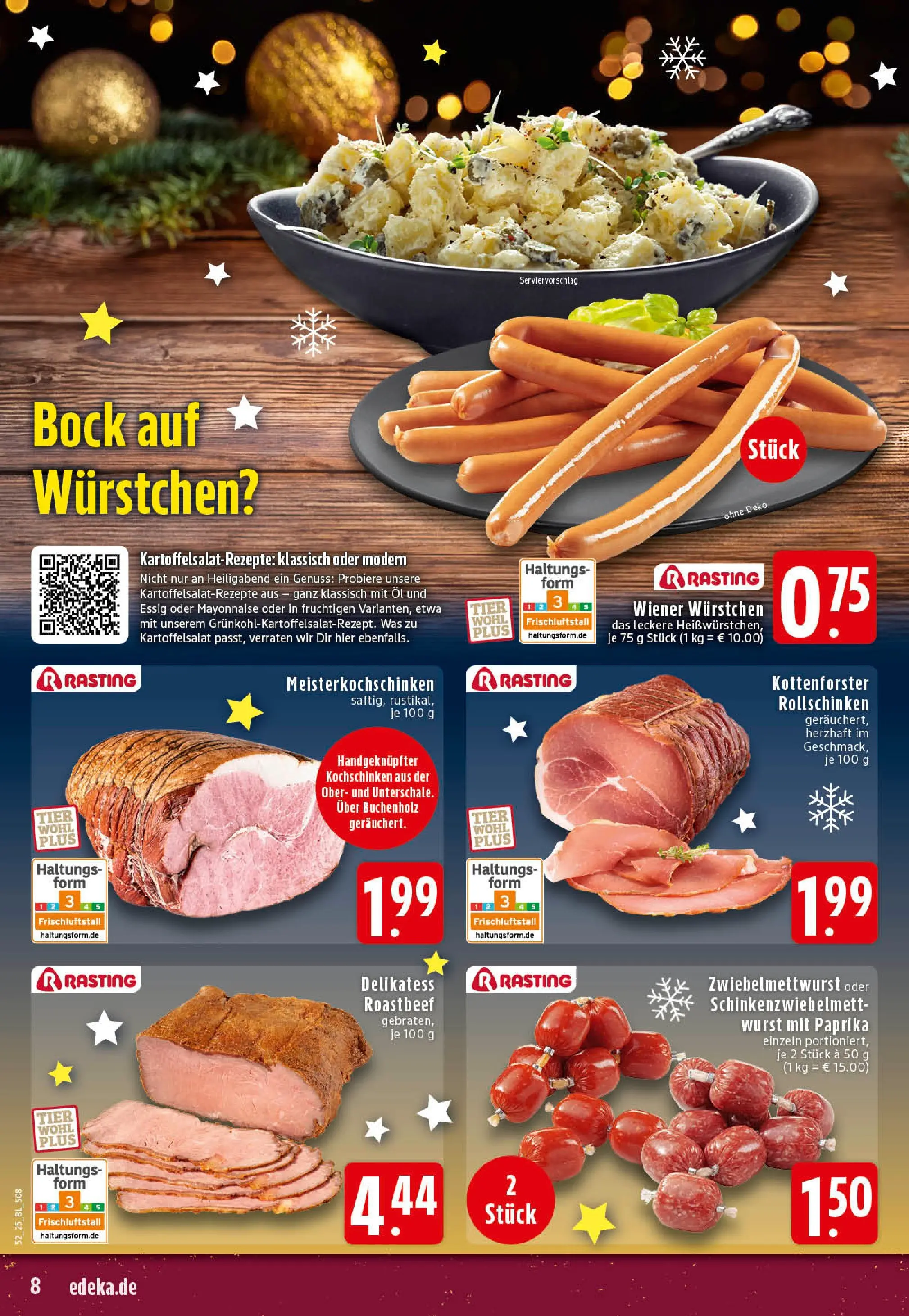 Edeka prospekt Rheine	 (ab 22.12.2025) » Angebote Online | Seite: 8 | Produkte: Essig, Roastbeef, Mayonnaise, Wurst