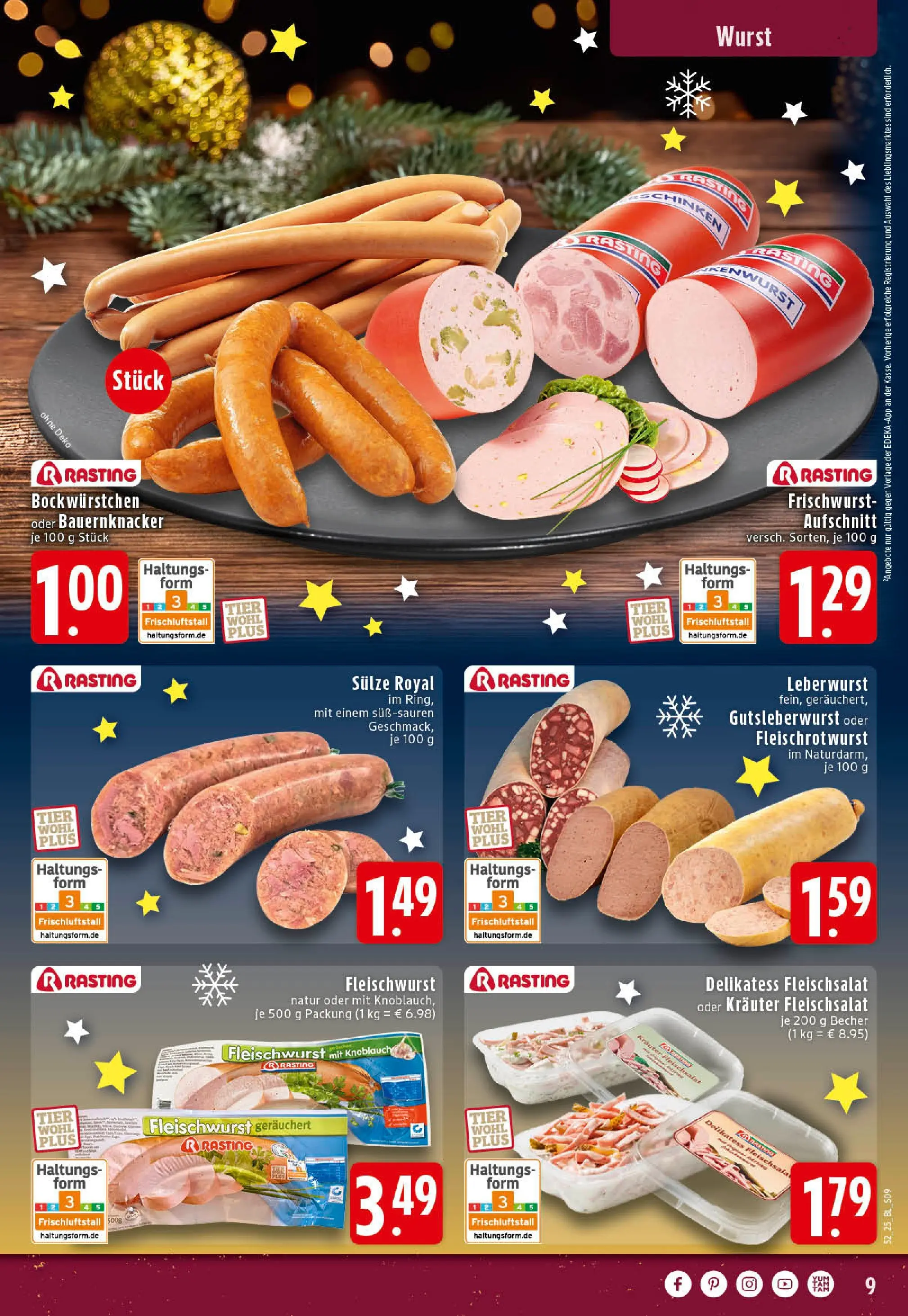 Edeka prospekt Rheine	 (ab 22.12.2025) » Angebote Online | Seite: 9 | Produkte: Wurst, Knoblauch