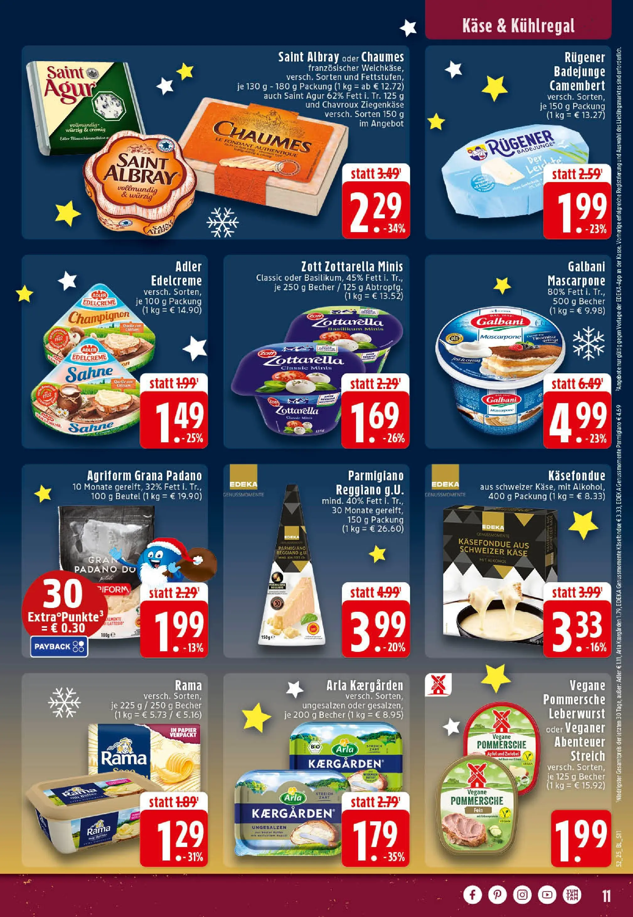 Edeka prospekt Rheine	 (ab 22.12.2025) » Angebote Online | Seite: 11 | Produkte: Rama, Käse, Ziegenkäse, Sahne