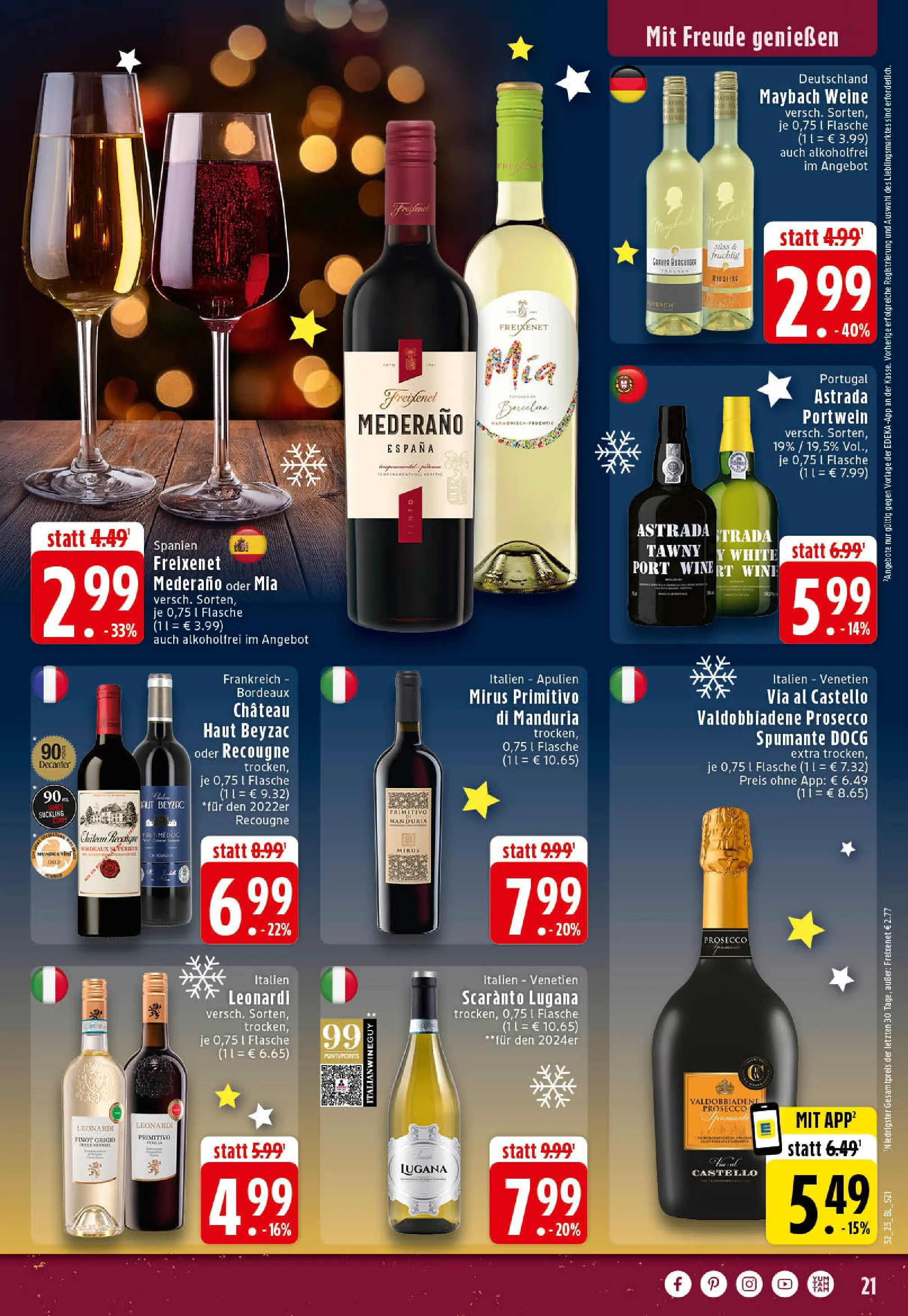 Edeka prospekt Rheine	 (ab 22.12.2025) » Angebote Online | Seite: 21 | Produkte: Freixenet, Freixenet mederano, Prosecco
