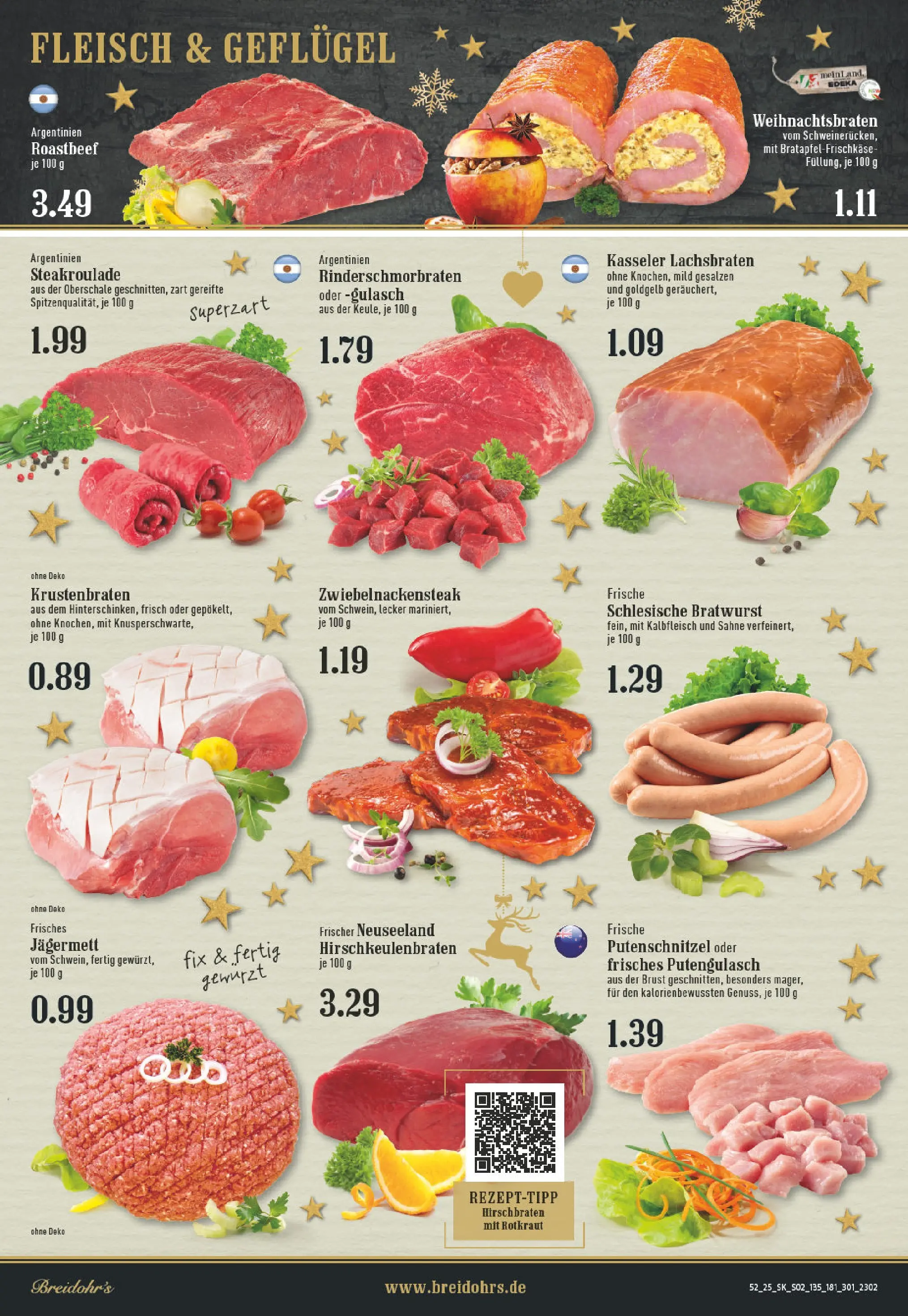 Edeka prospekt Bergisch Gladbach	 (ab 22.12.2025) » Angebote Online | Seite: 2 | Produkte: Bratwurst, Roastbeef, Steak, Sahne
