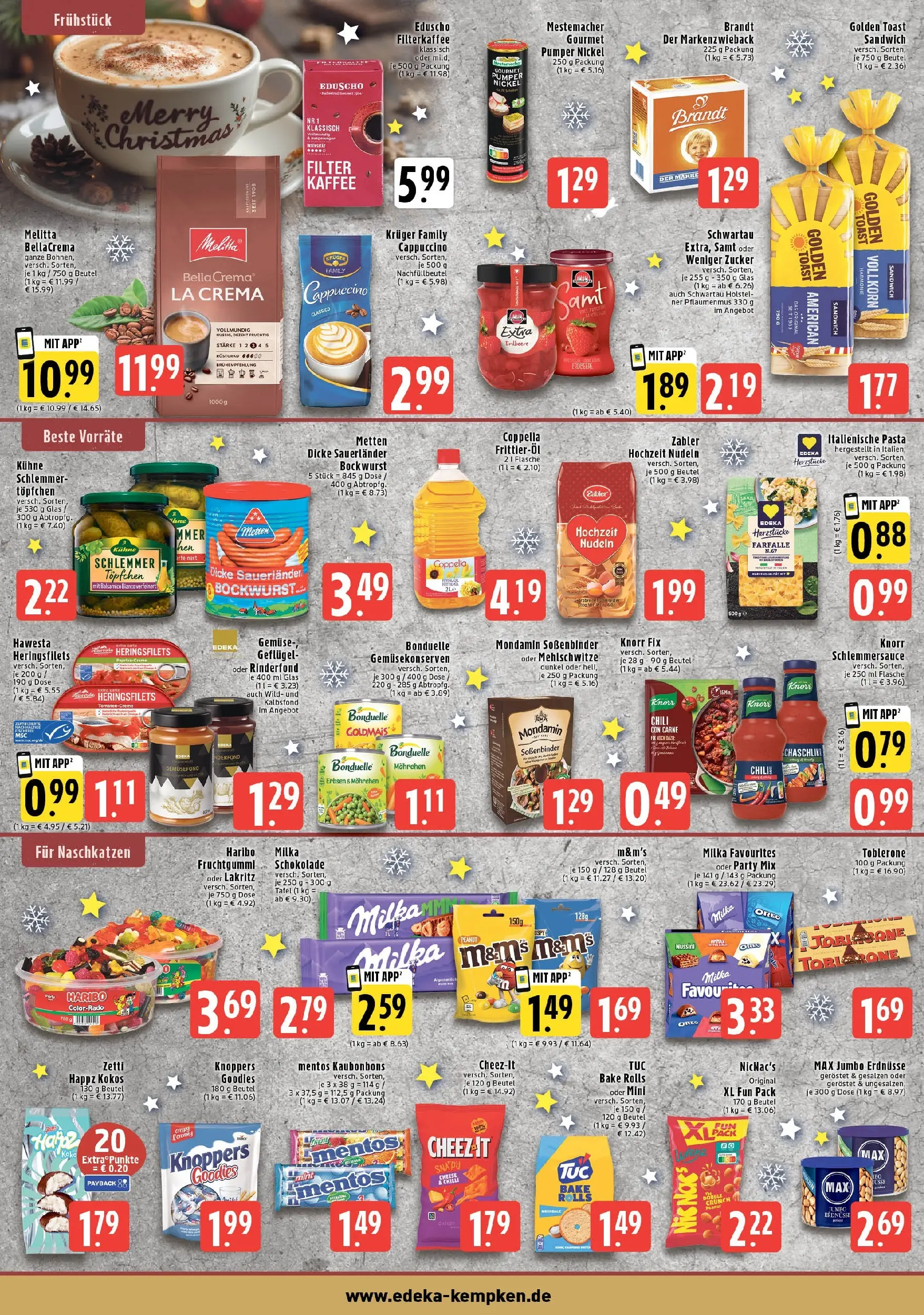 Edeka prospekt Krefeld - Traar	 (ab 22.12.2025) » Angebote Online | Seite: 6 | Produkte: Erdnüsse, Haribo, Milka schokolade, Gemüse