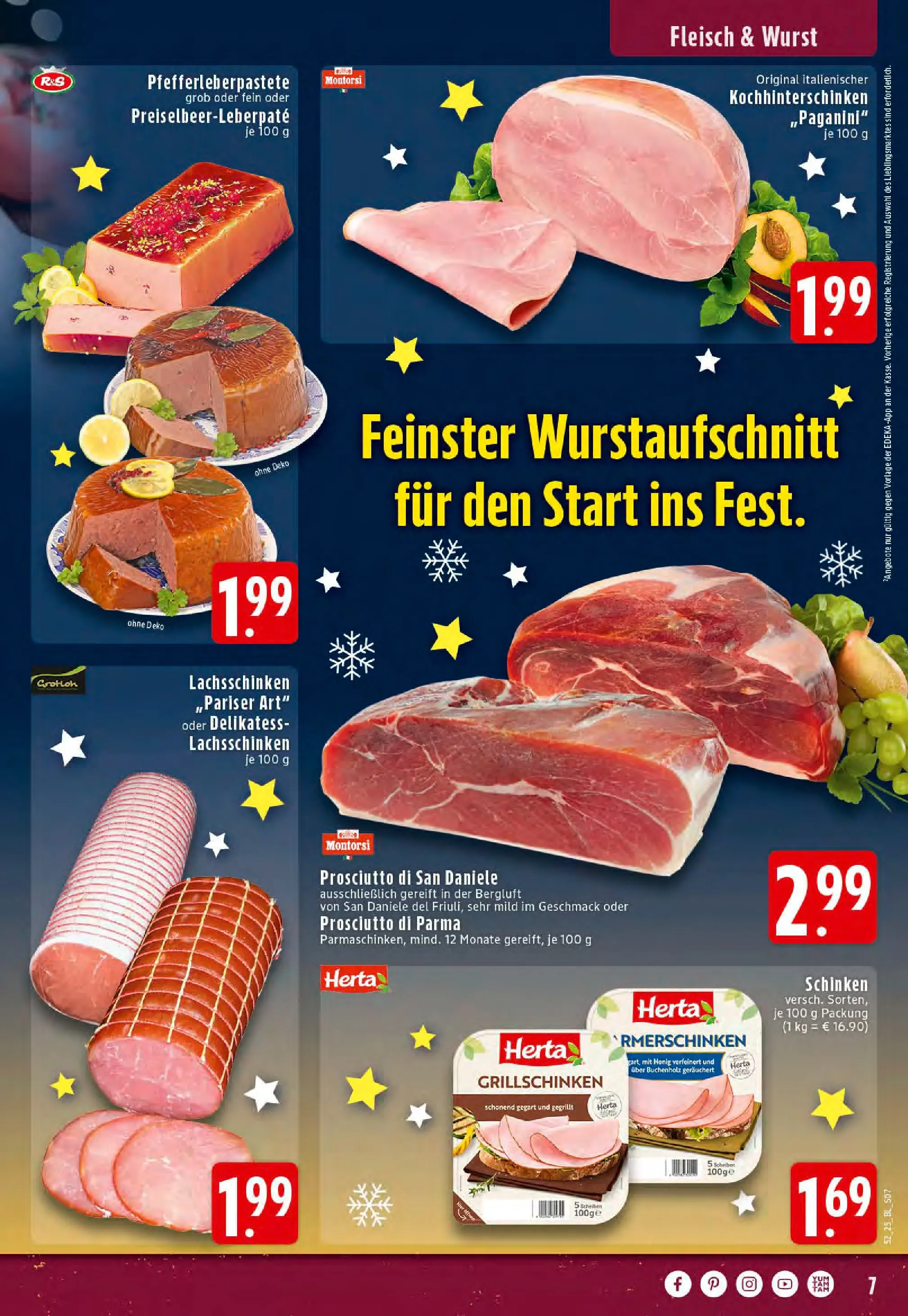 Edeka prospekt Stolberg	 (ab 22.12.2025) » Angebote Online | Seite: 7 | Produkte: Wurst, Schinken, Fleisch
