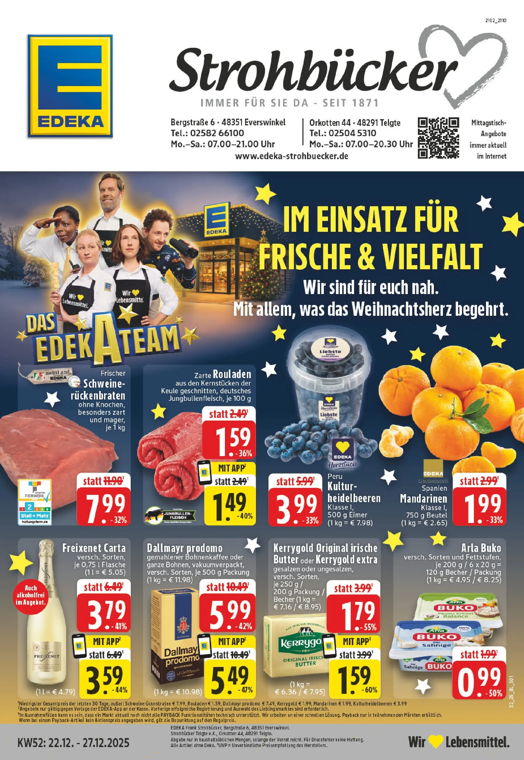 Edeka prospekt Everswinkel	 (ab 22.12.2025) » Angebote Online | Seite: 1 | Produkte: Mandarinen, Dallmayr, Arla buko, Dallmayr prodomo