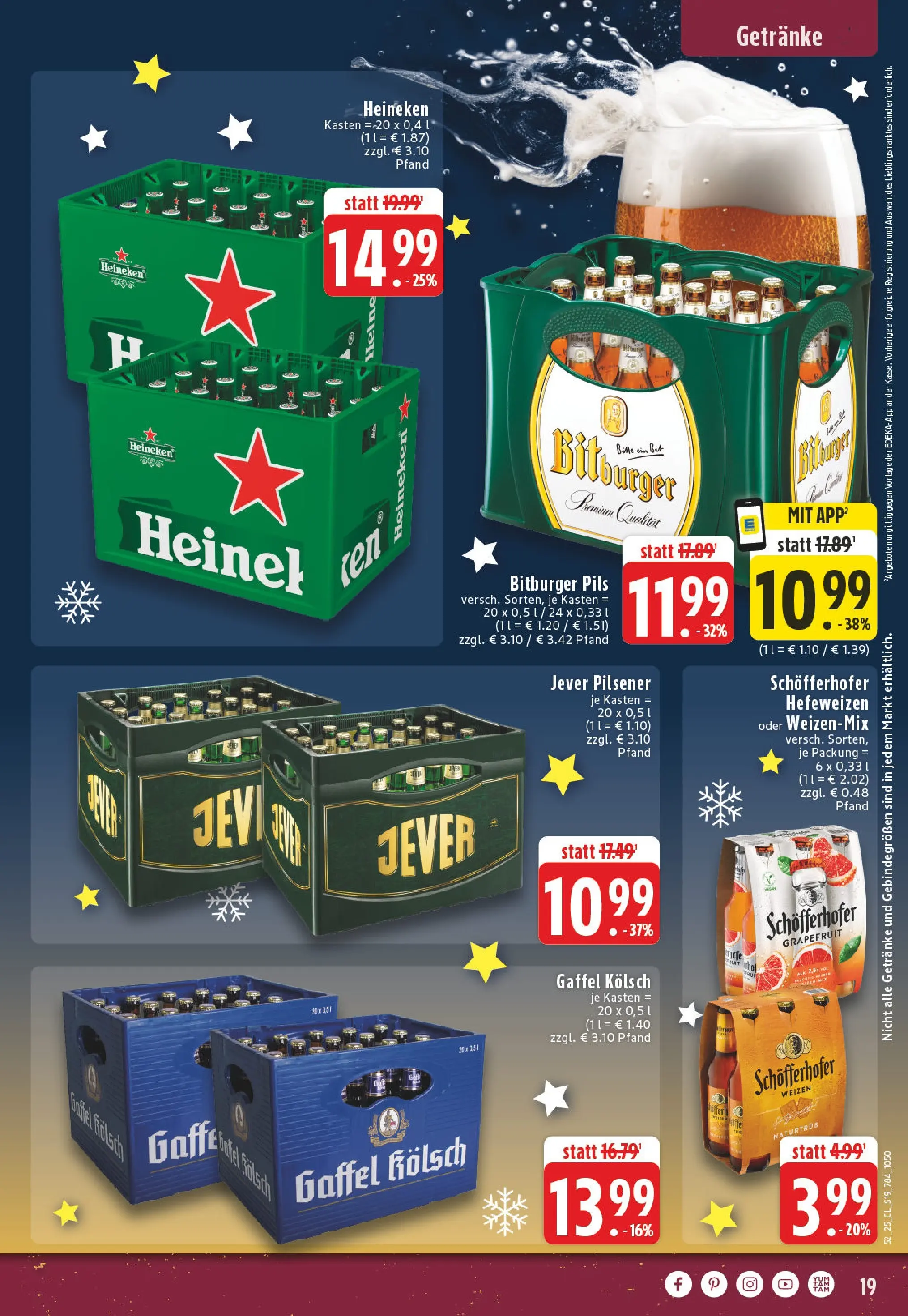 Edeka prospekt Alsdorf	 (ab 22.12.2025) » Angebote Online | Seite: 19 | Produkte: Bitburger, Heineken, Grapefruit, Jever