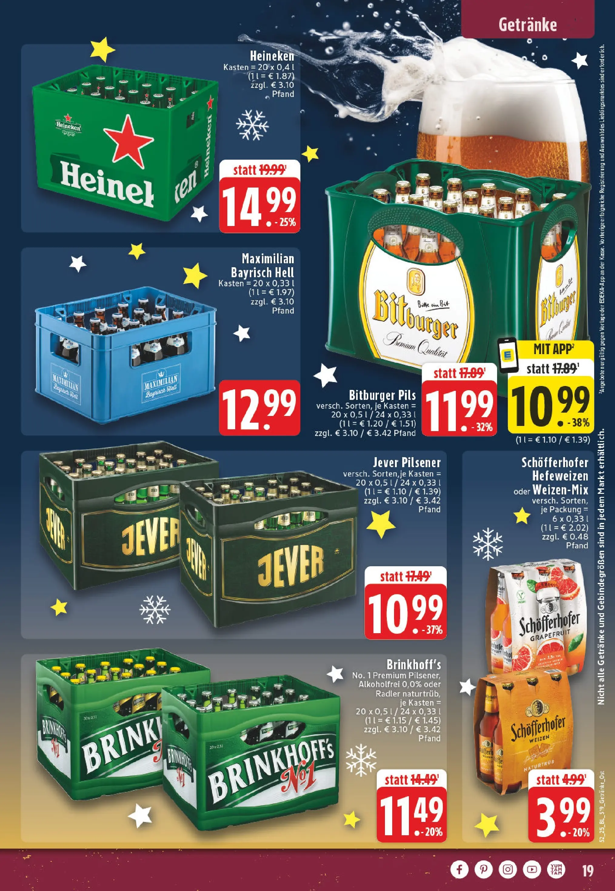 Edeka prospekt Detmold	 (ab 22.12.2025) » Angebote Online | Seite: 19 | Produkte: Pils, Grapefruit, Radler, Jever