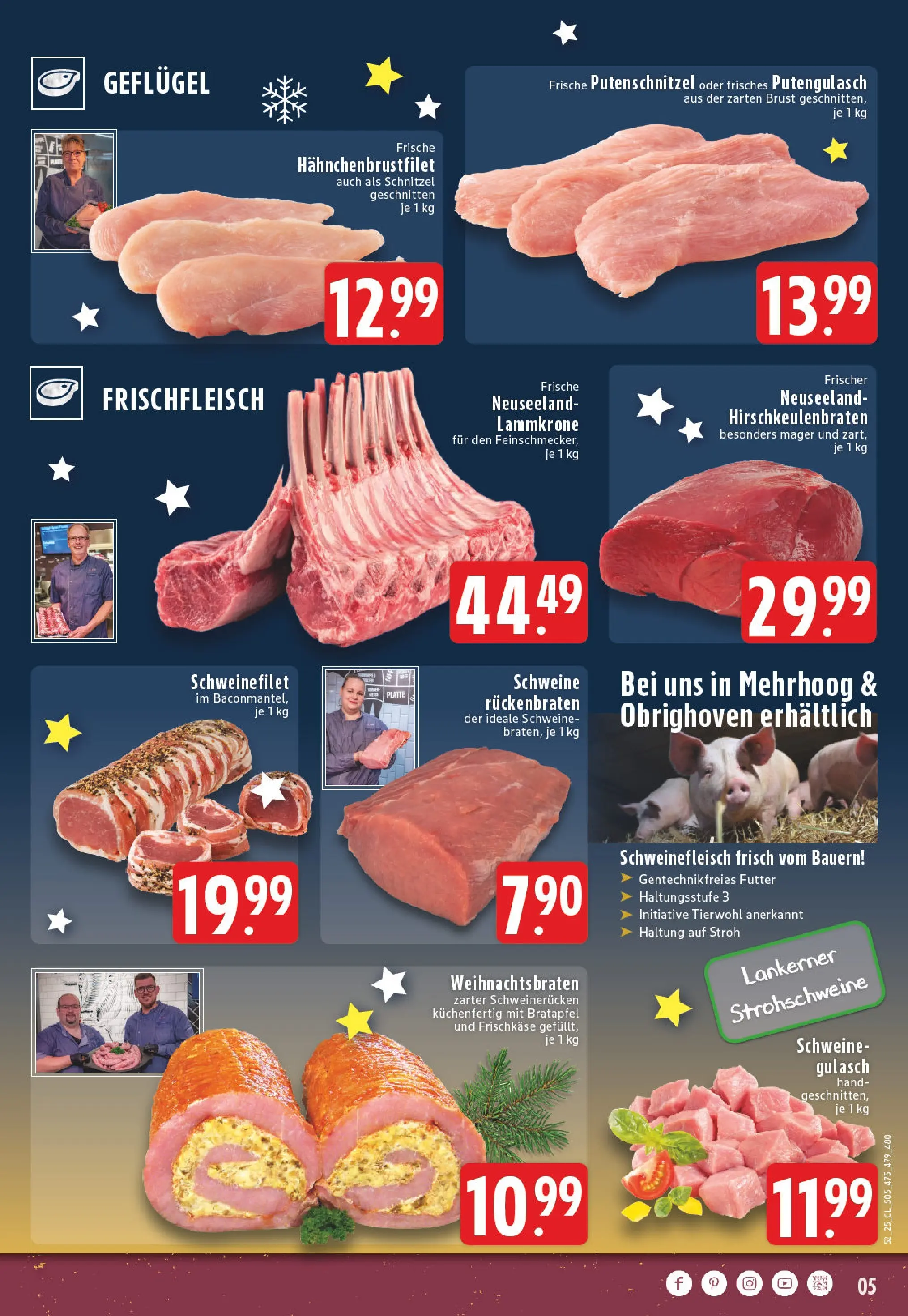 Edeka prospekt Wesel-Lackhausen	 (ab 21.12.2025) » Angebote Online | Seite: 5 | Produkte: Schnitzel, Schweinefilet, Schweinerucken, Frischkase