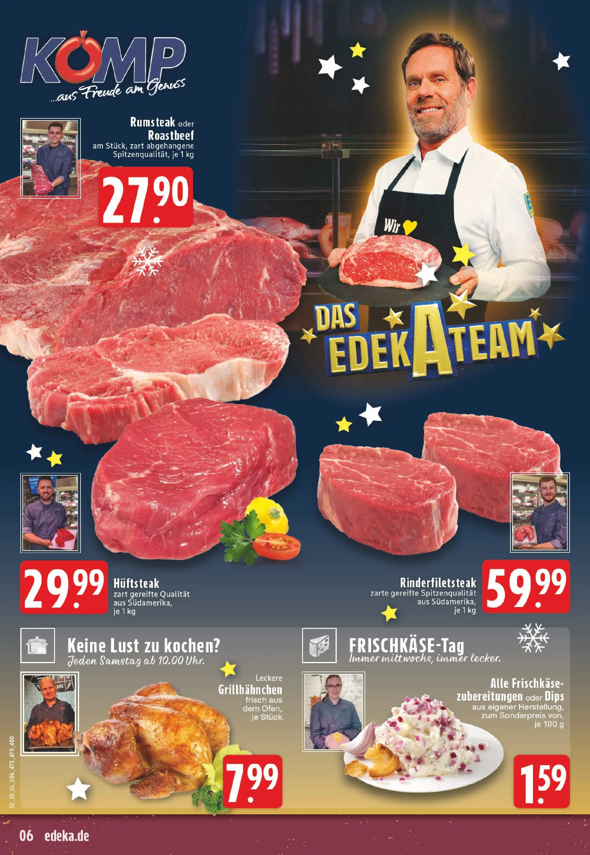 Edeka prospekt Wesel-Lackhausen	 (ab 21.12.2025) » Angebote Online | Seite: 6 | Produkte: Roastbeef, Frischkase