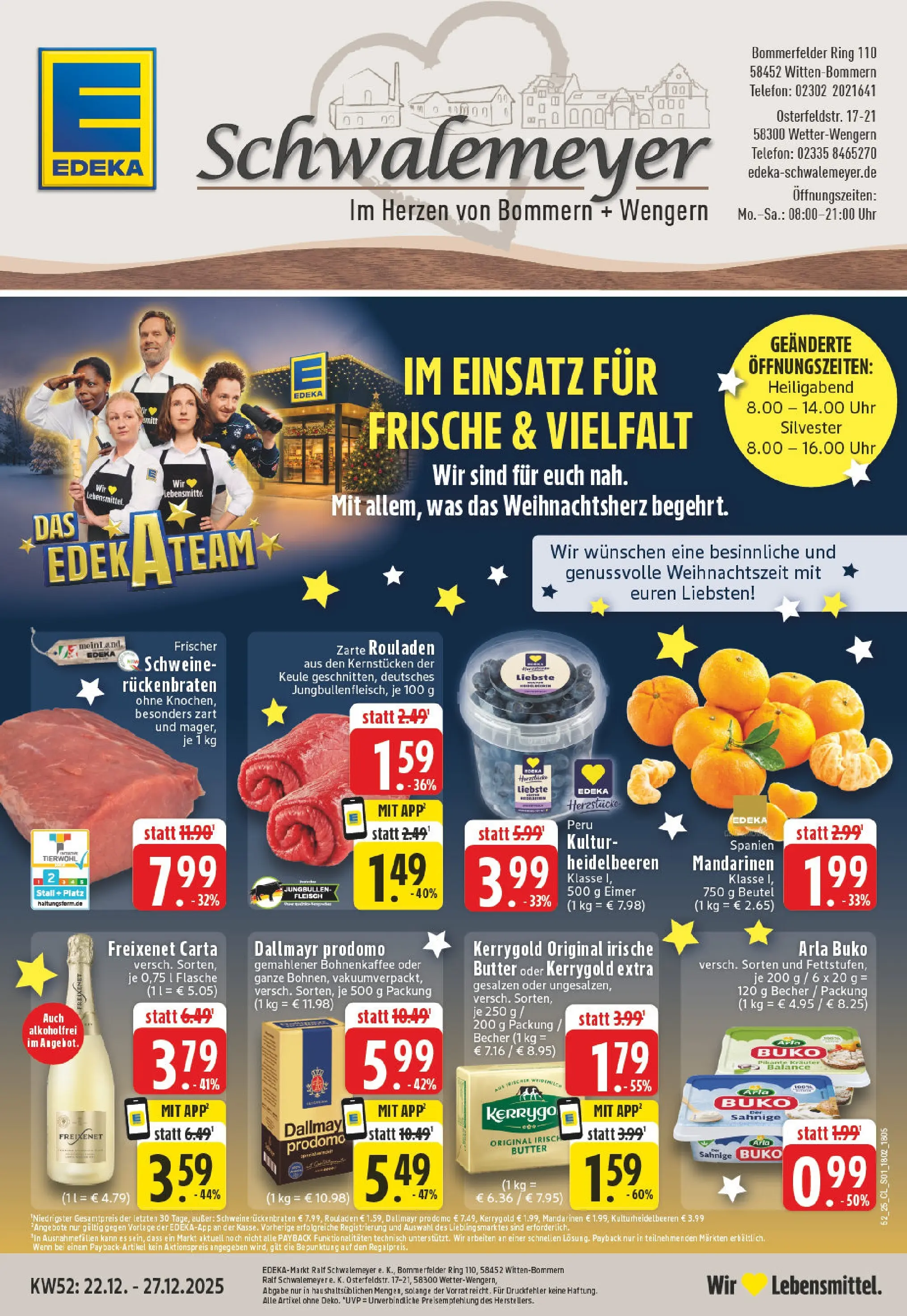 Edeka prospekt Witten-Bommern	 (ab 22.12.2025) » Angebote Online | Seite: 1 | Produkte: Mandarinen, Heidelbeeren, Arla buko, Telefon