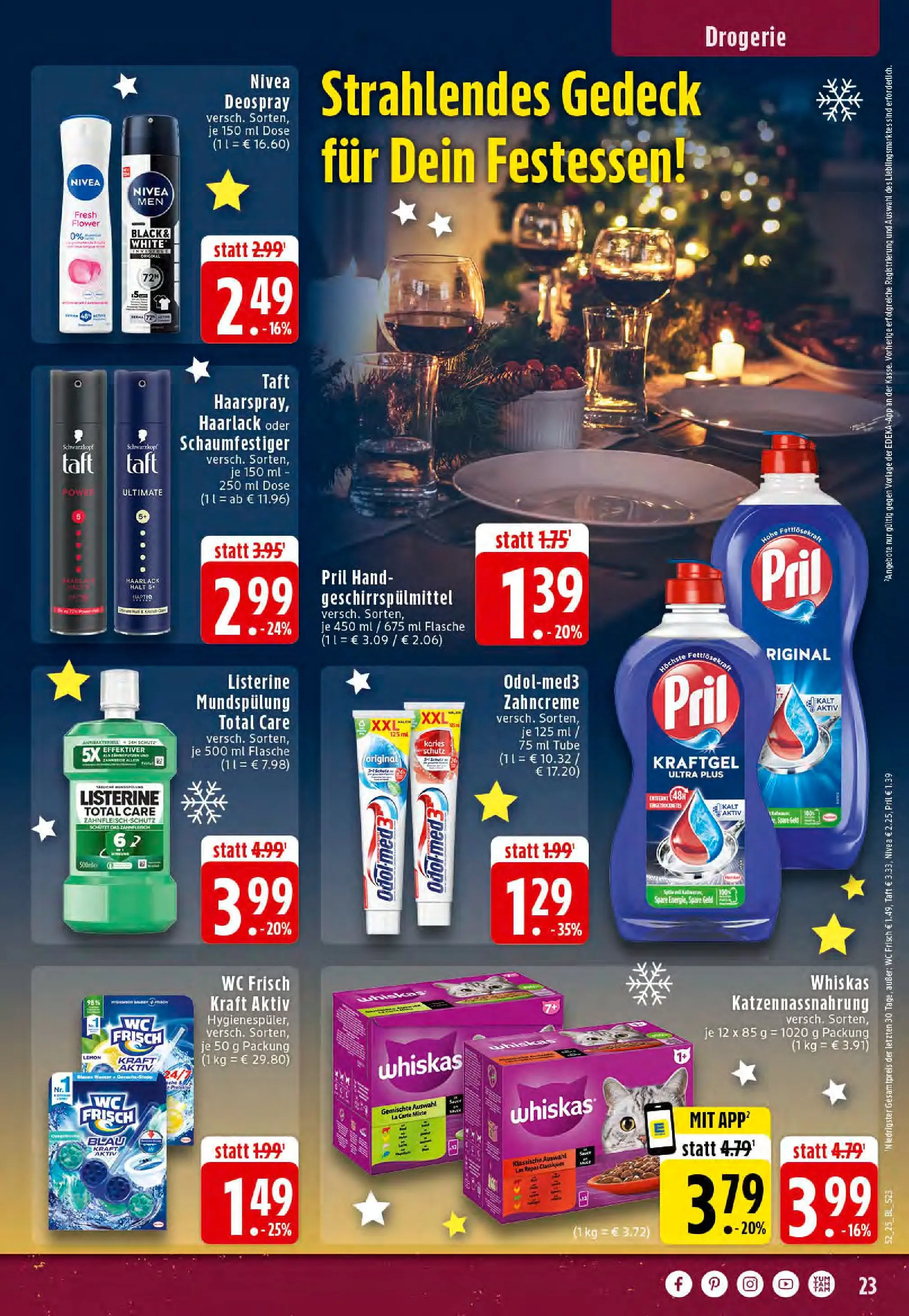 Edeka prospekt Stolberg	 (ab 22.12.2025) » Angebote Online | Seite: 23 | Produkte: Deodorant, Wc frisch, Pril, Listerine