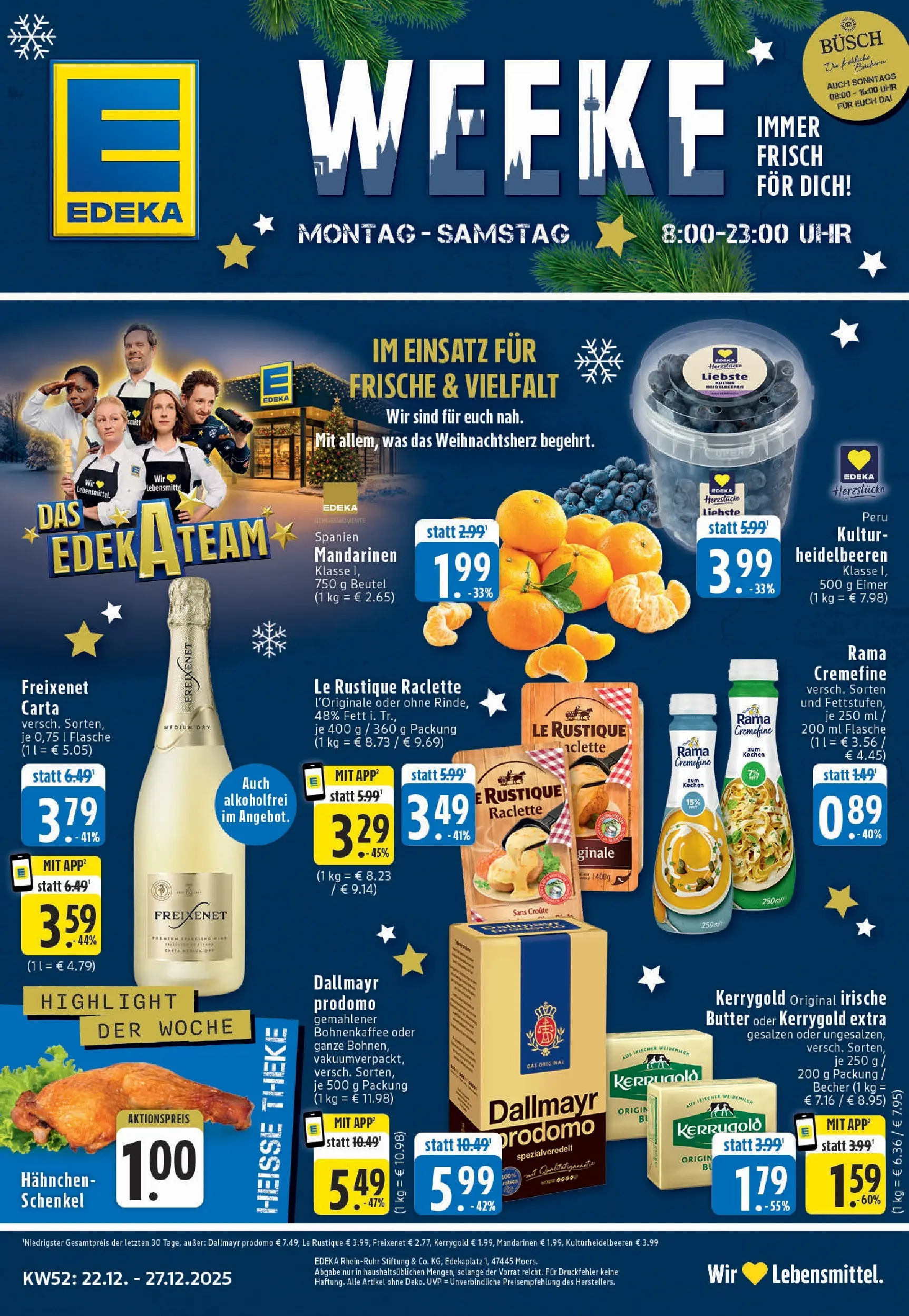 Edeka prospekt Köln	 (ab 21.12.2025) » Angebote Online | Seite: 1 | Produkte: Rama, Theke, Heidelbeeren, Dallmayr