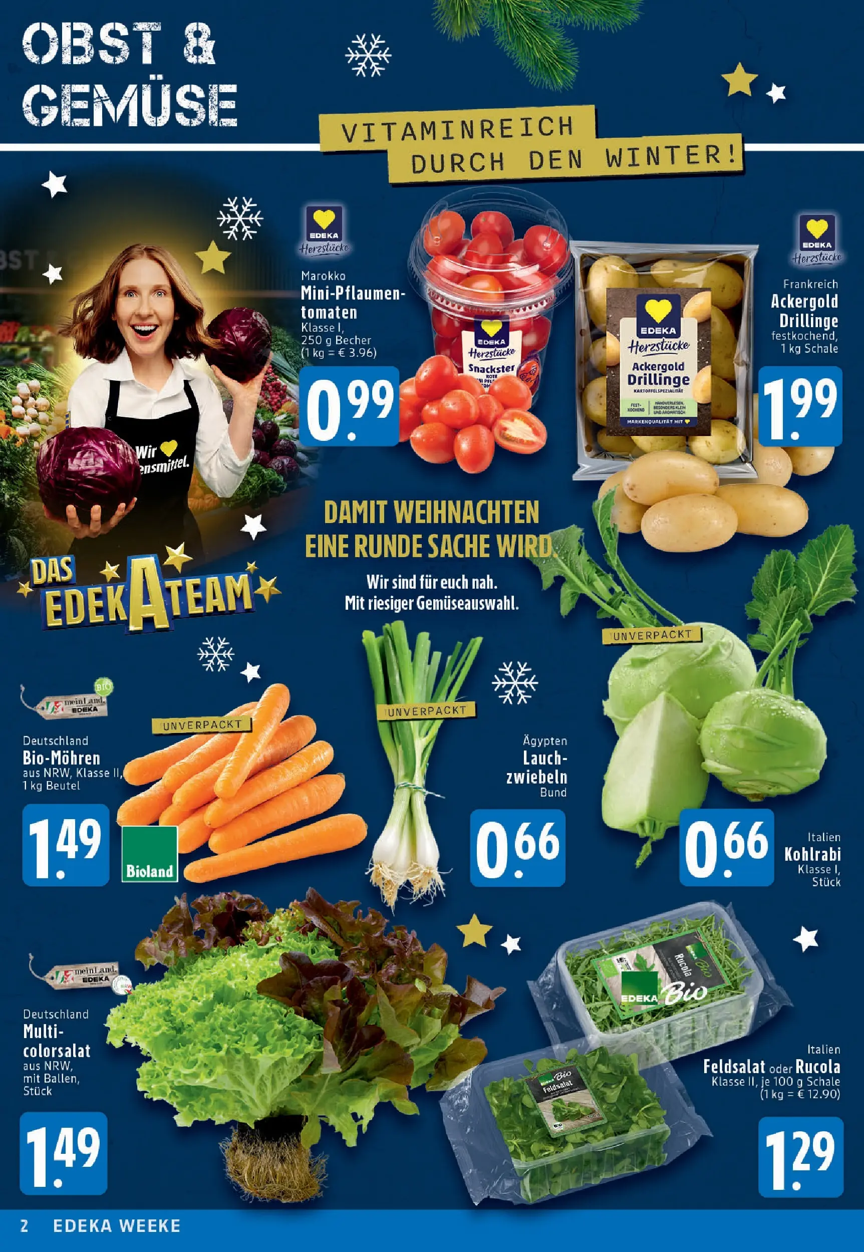 Edeka prospekt Köln	 (ab 21.12.2025) » Angebote Online | Seite: 2 | Produkte: Rucola, Kohlrabi, Tomaten, Gemüse
