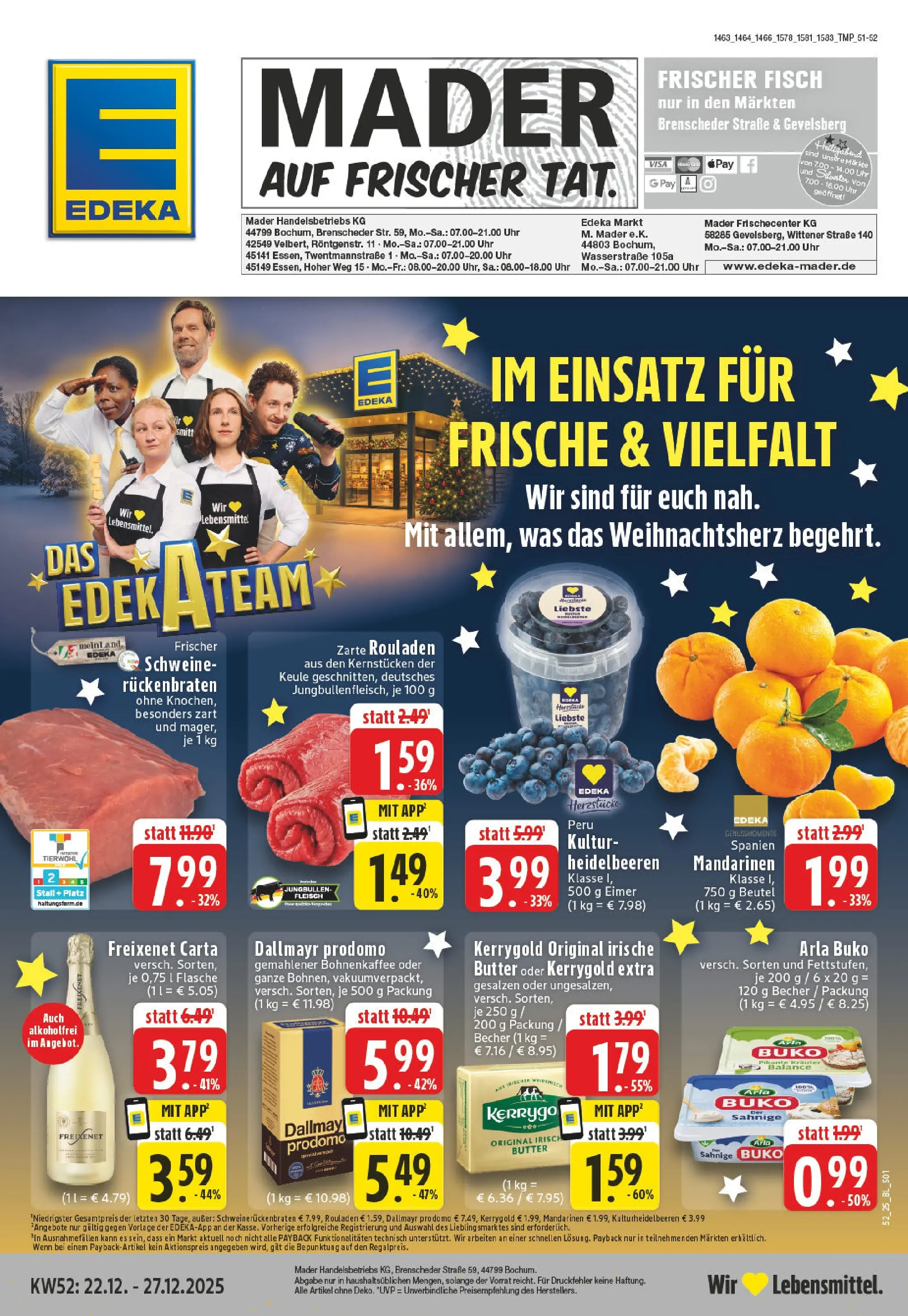 Edeka prospekt Gevelsberg	 (ab 22.12.2025) » Angebote Online | Seite: 1 | Produkte: Freixenet, Heidelbeeren, Fleisch, Uhr