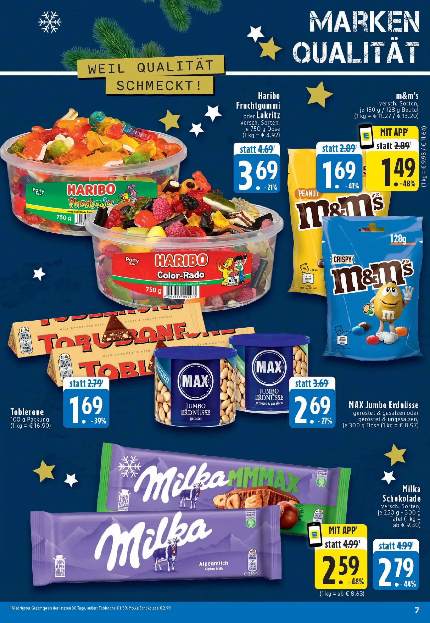 Edeka prospekt Köln	 (ab 21.12.2025) » Angebote Online | Seite: 7 | Produkte: Erdnüsse, Haribo, Milka schokolade, Milka
