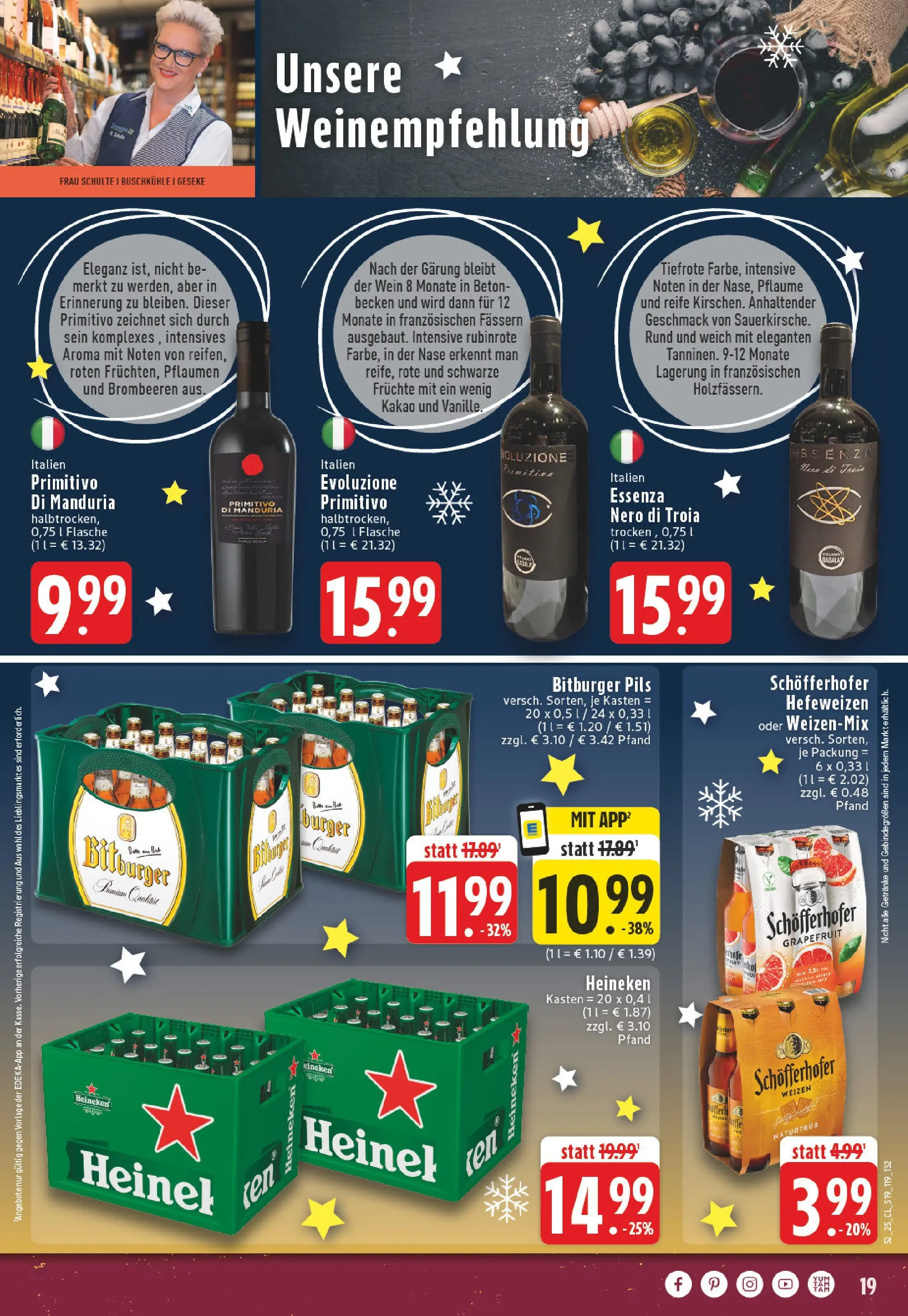 Edeka prospekt Rüthen	 (ab 22.12.2025) » Angebote Online | Seite: 19 | Produkte: Pflaumen, Pils, Heineken, Wein