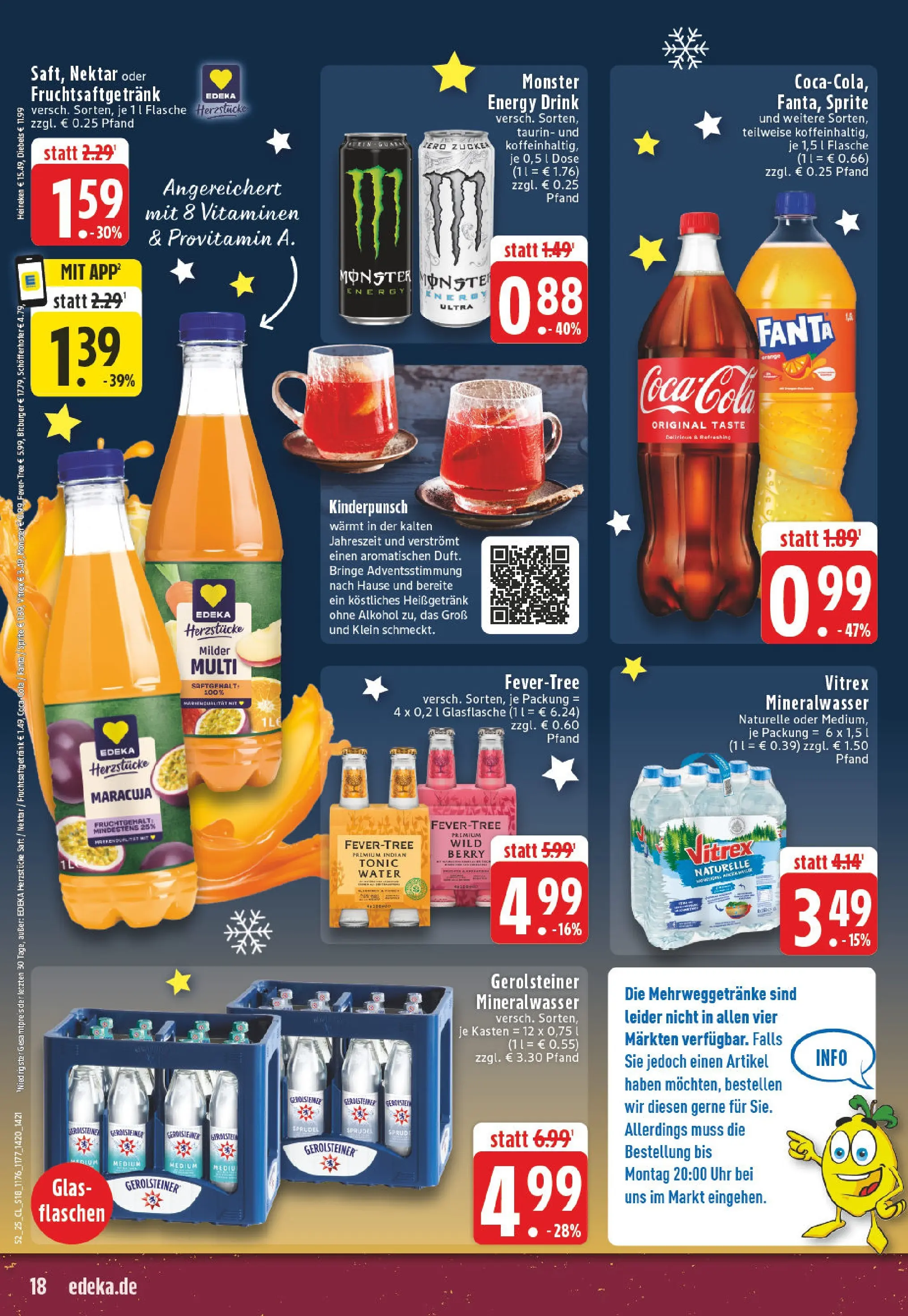 Edeka prospekt Bönen	 (ab 22.12.2025) » Angebote Online | Seite: 18 | Produkte: Sprite, Energy, Burger, Gerolsteiner