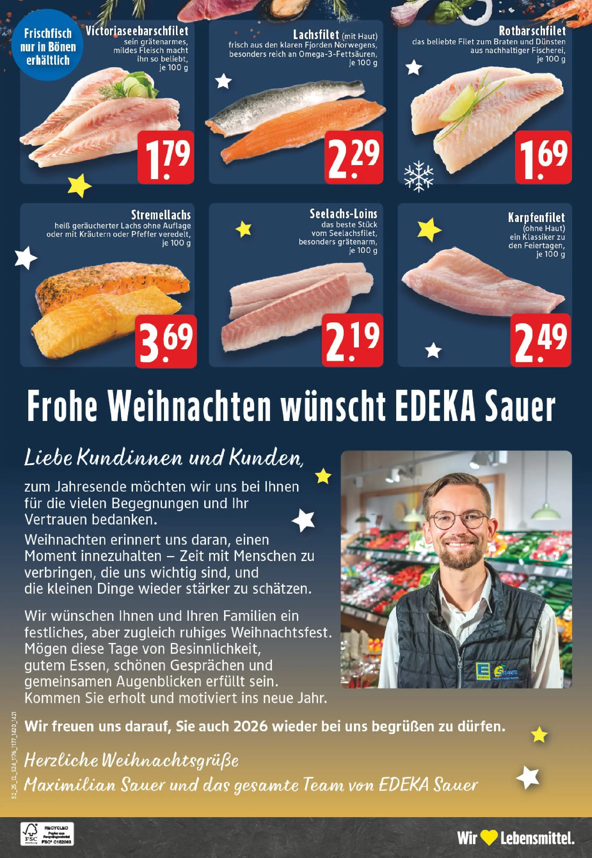 Edeka prospekt Bönen	 (ab 22.12.2025) » Angebote Online | Seite: 26 | Produkte: Lachs, Pfeffer, Fleisch