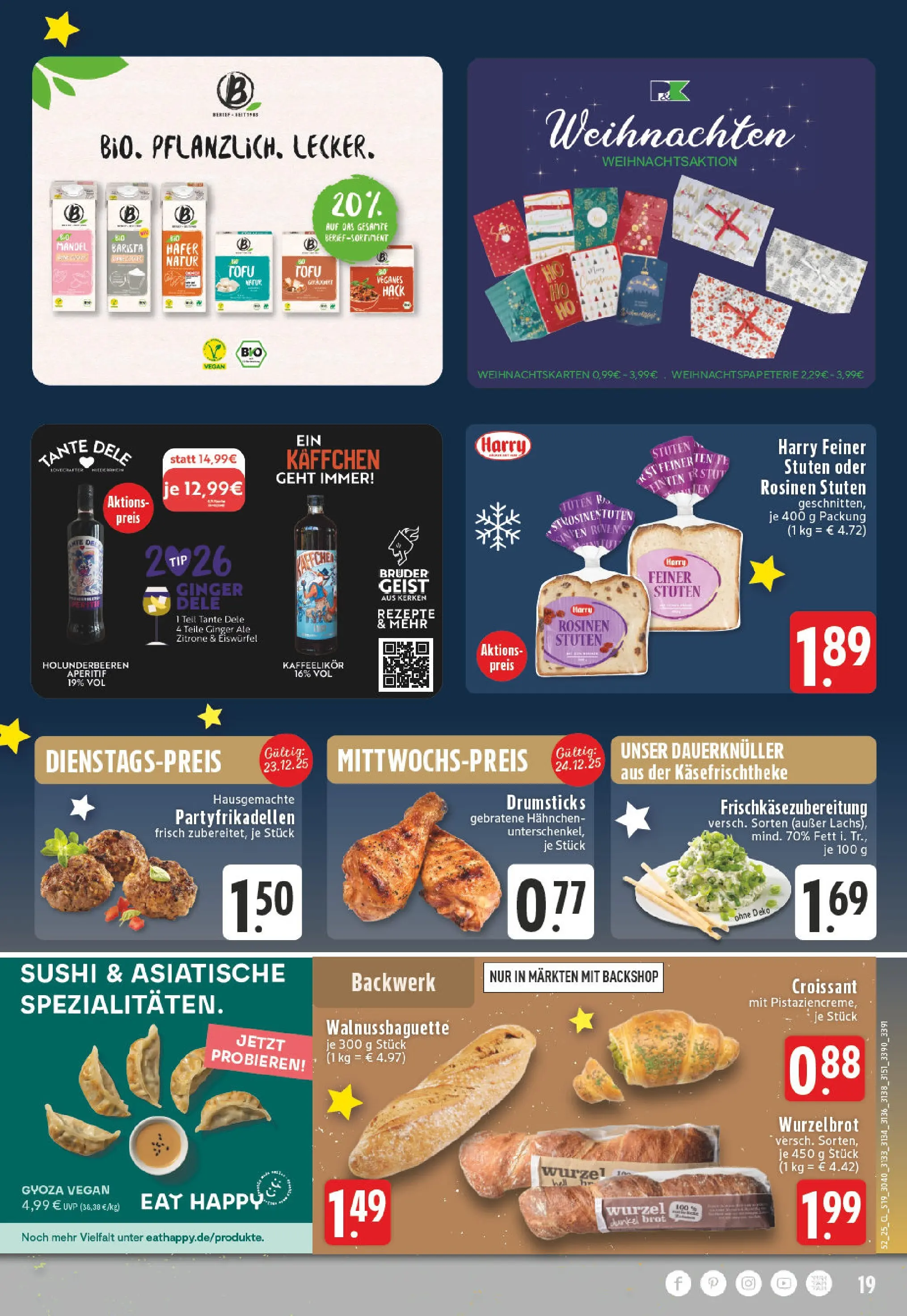 Edeka prospekt Geldern	 (ab 21.12.2025) » Angebote Online | Seite: 19 | Produkte: Hahnchen, Baguette, Croissant, Rosinen