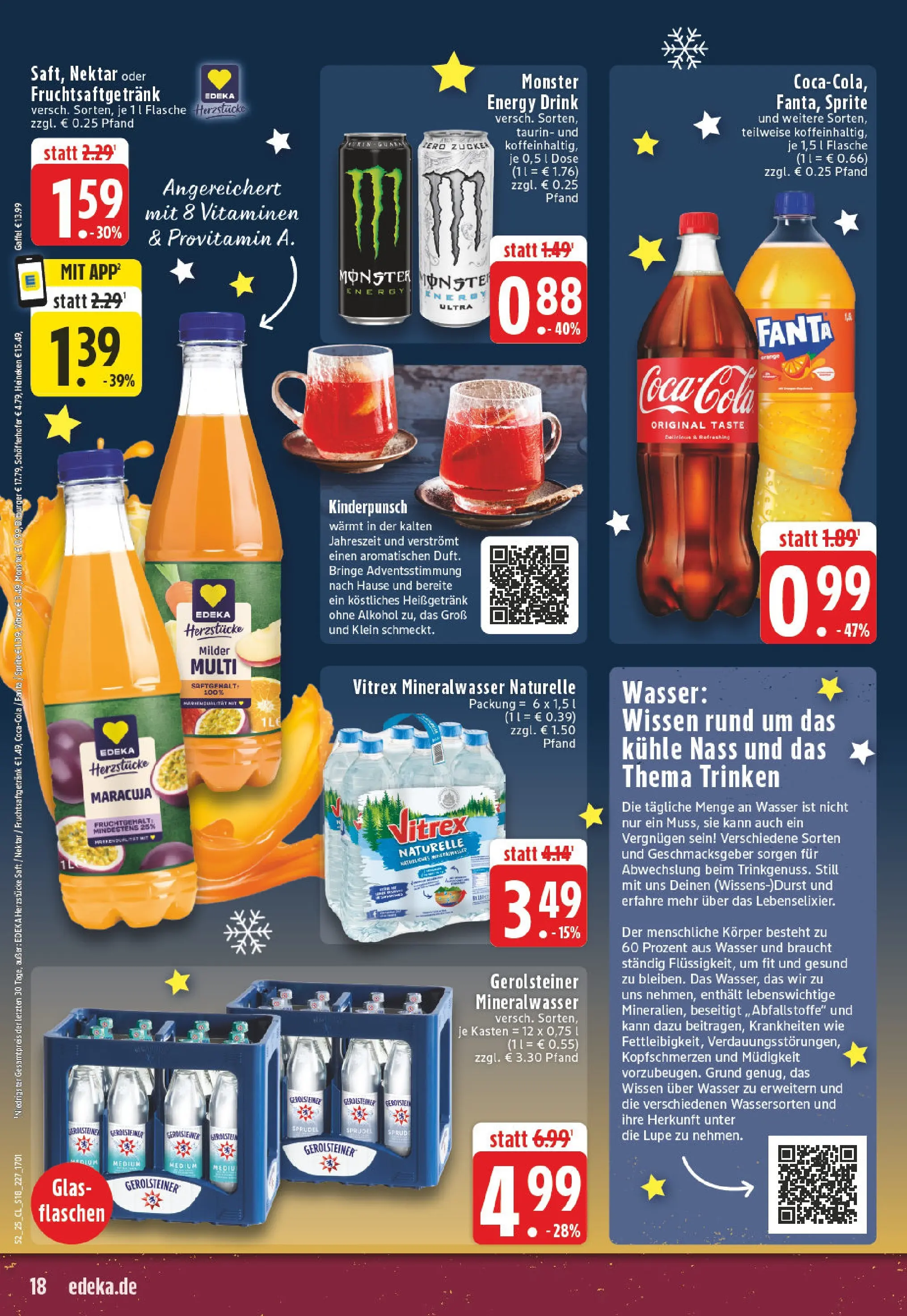 Edeka prospekt Leichlingen-Witzhelden	 (ab 22.12.2025) » Angebote Online | Seite: 18 | Produkte: Energy, Mineralwasser, Monster, Gerolsteiner