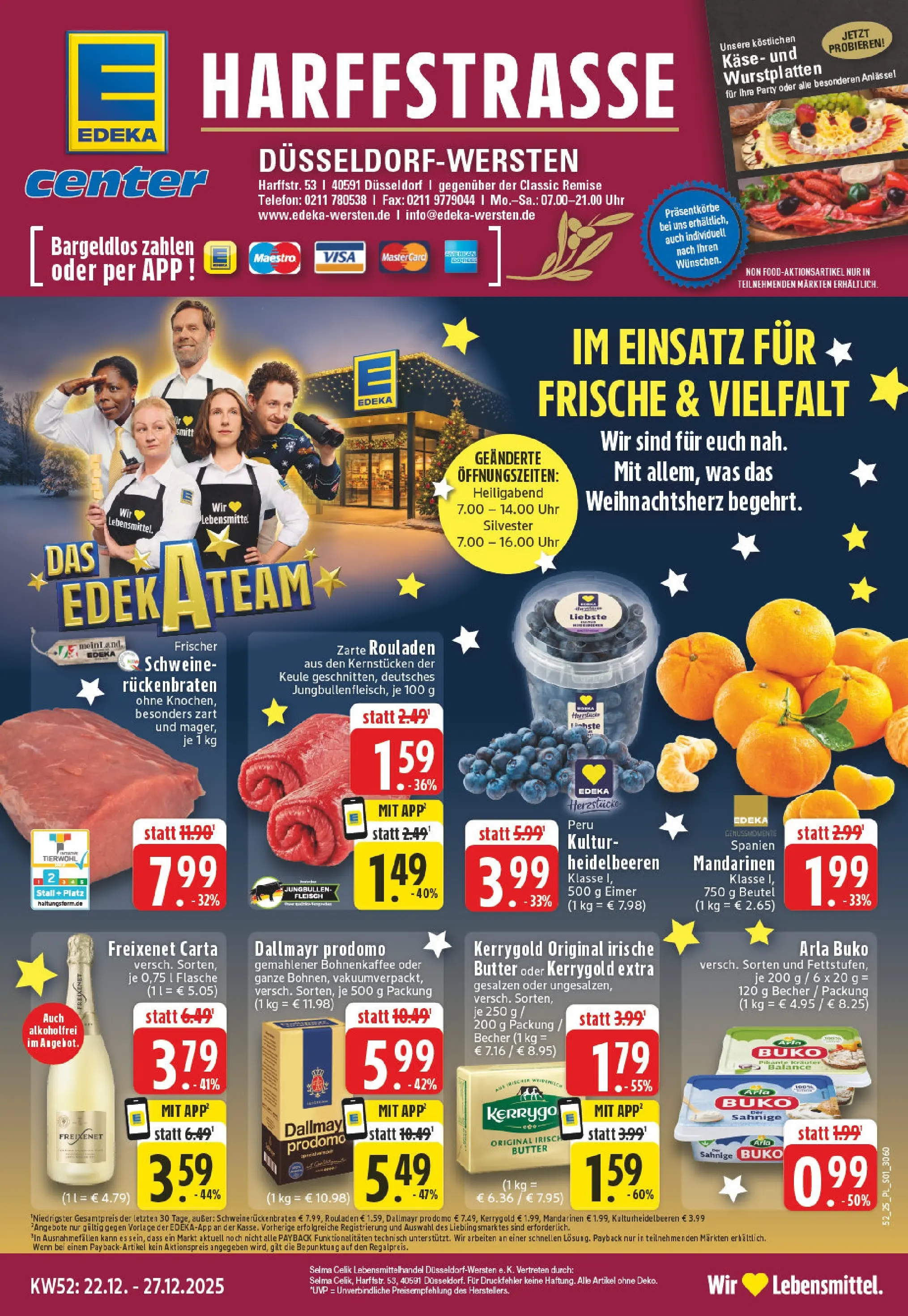 Edeka prospekt Düsseldorf	 (ab 21.12.2025) » Angebote Online | Seite: 1 | Produkte: Butter, Käse, Dallmayr prodomo, Uhr