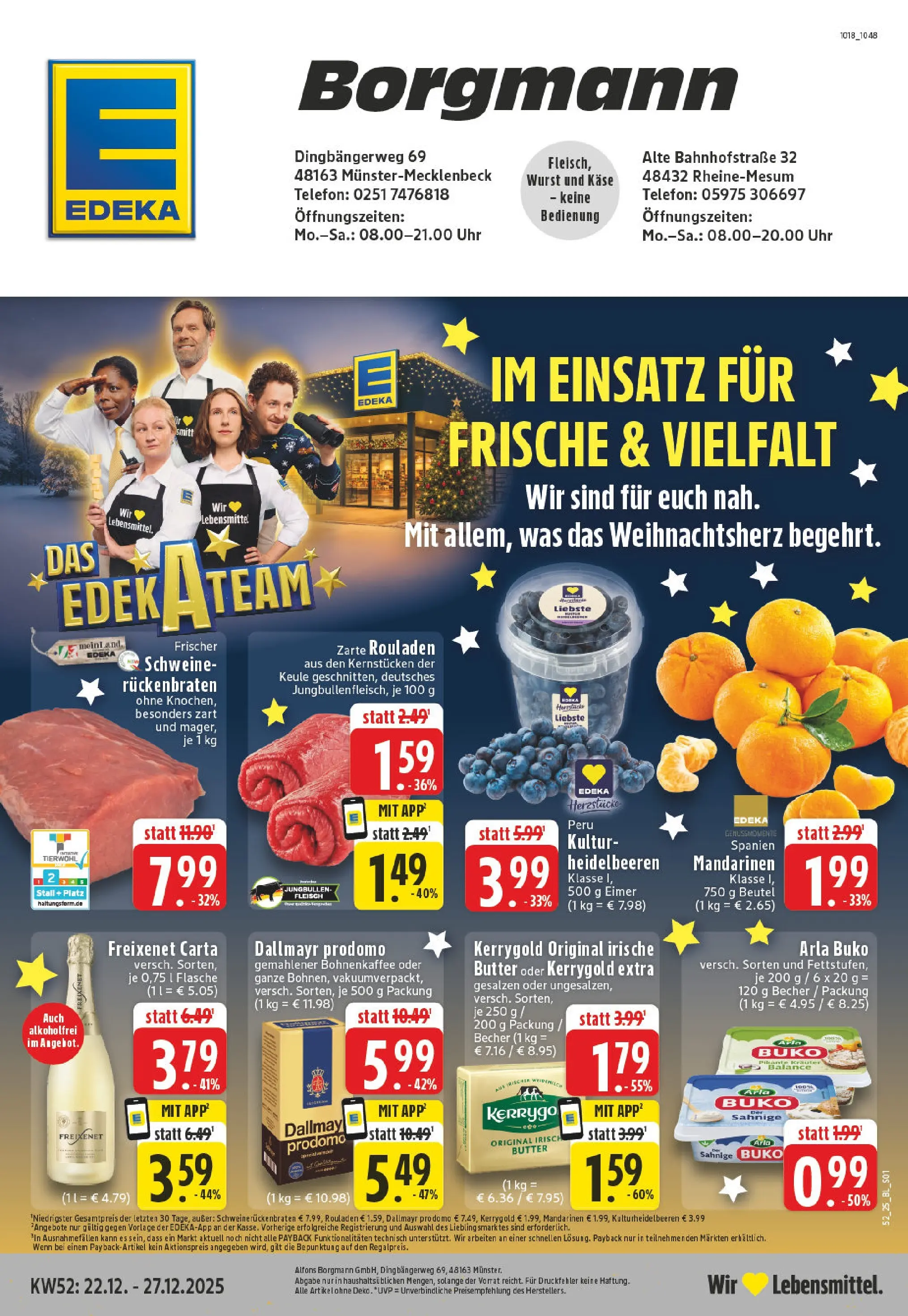Edeka prospekt Rheine-Mesum	 (ab 22.12.2025) » Angebote Online | Seite: 1 | Produkte: Käse, Freixenet, Telefon, Uhr
