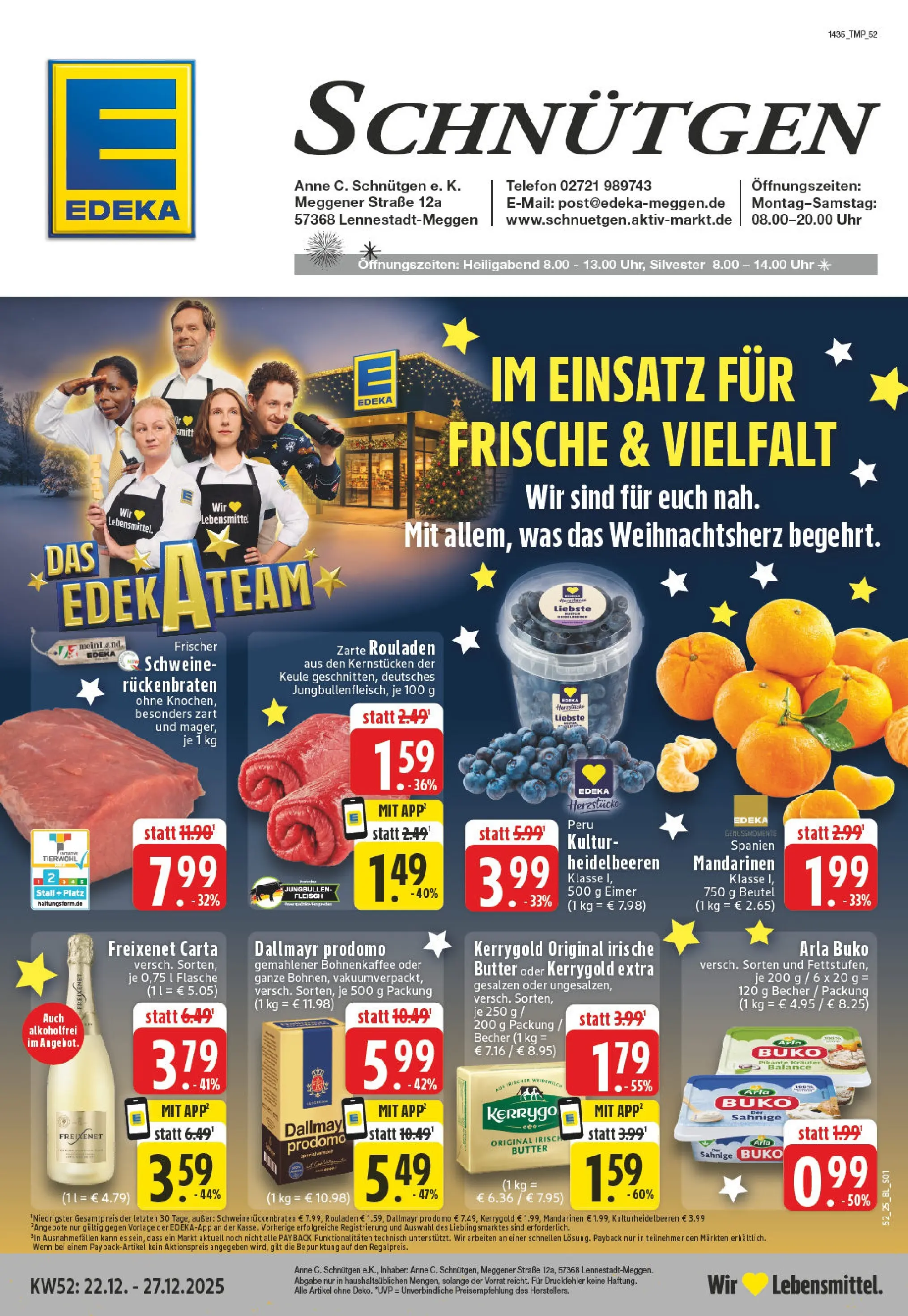 Edeka prospekt Lennestadt	 (ab 22.12.2025) » Angebote Online | Seite: 1 | Produkte: Freixenet, Arla buko, Dallmayr prodomo, Fleisch