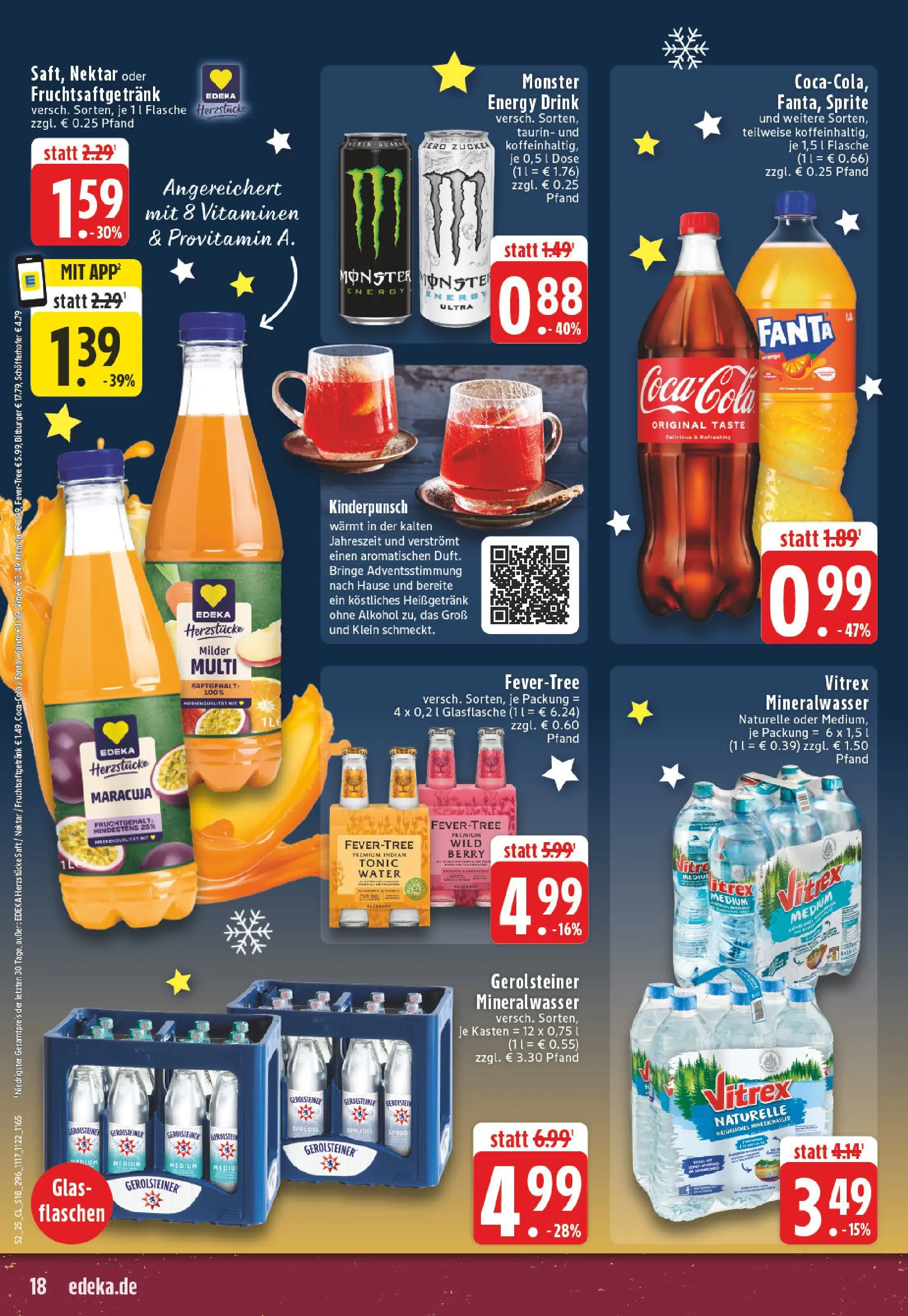 Edeka prospekt Neuenhaus	 (ab 22.12.2025) » Angebote Online | Seite: 18 | Produkte: Fanta, Mineralwasser, Monster, Gerolsteiner