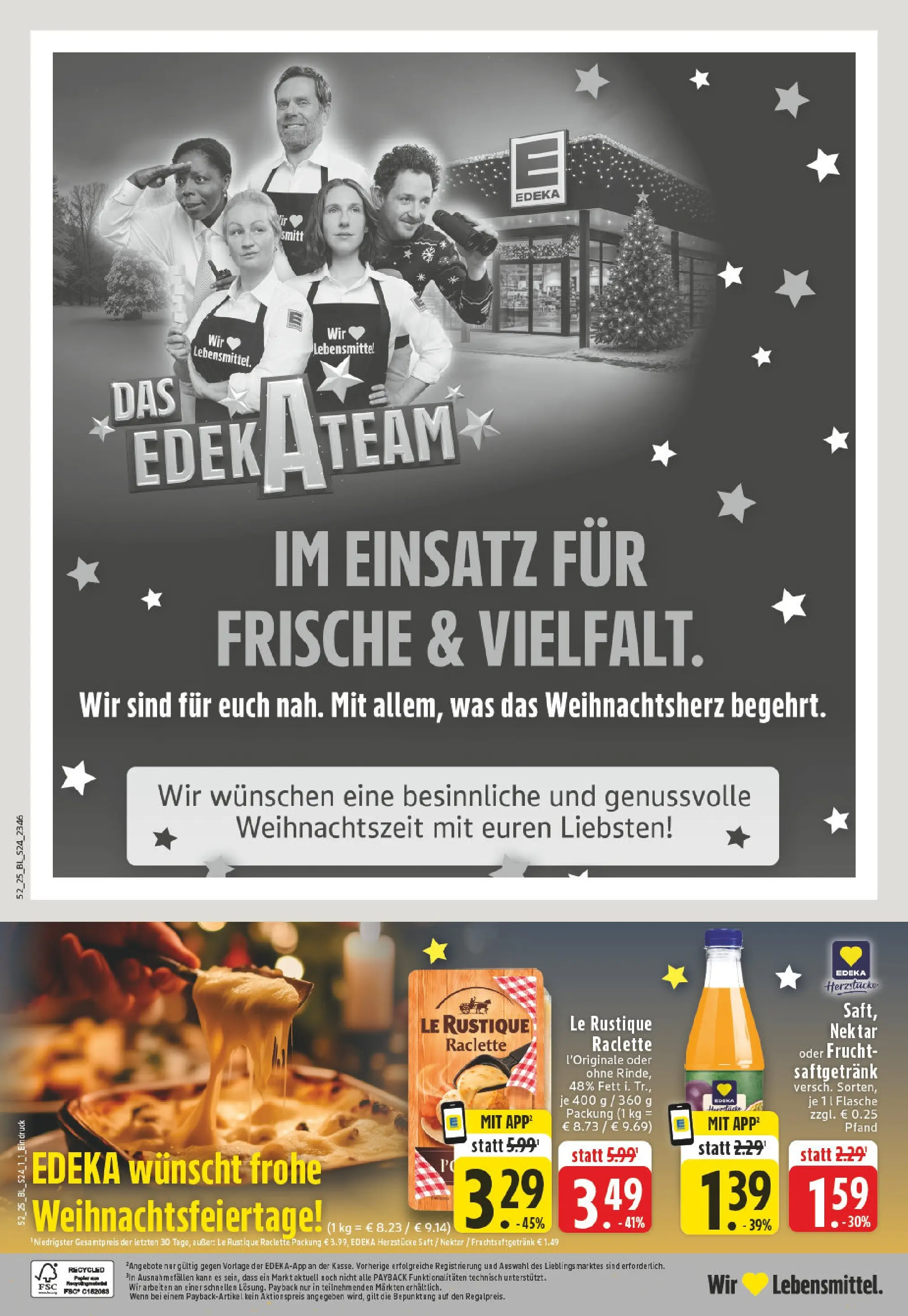 Edeka prospekt Essen	 (ab 22.12.2025) » Angebote Online | Seite: 26 | Produkte: Saft, Raclette