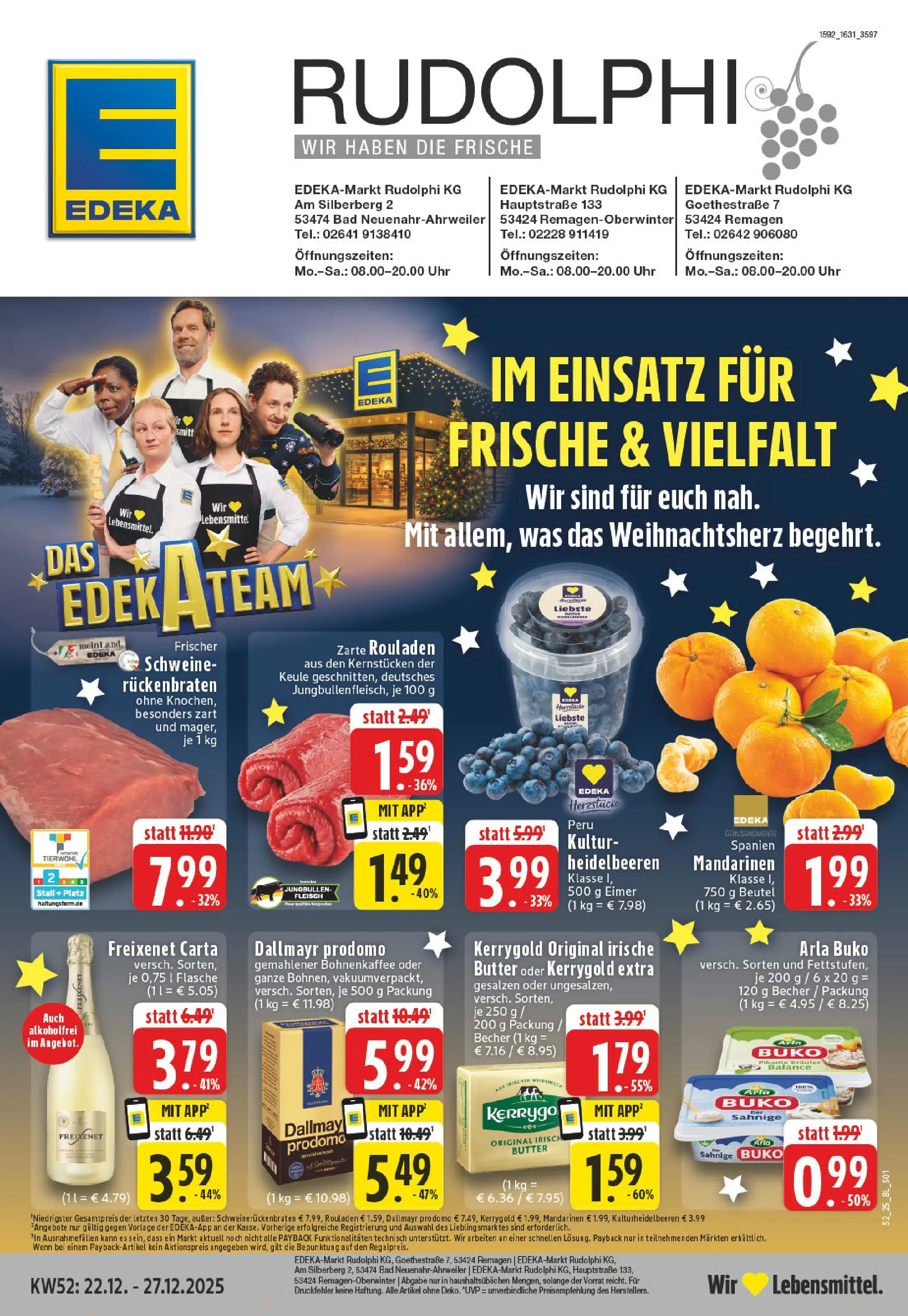 Edeka prospekt Remagen	 (ab 22.12.2025) » Angebote Online | Seite: 1 | Produkte: Freixenet, Bad, Mandarinen, Dallmayr prodomo