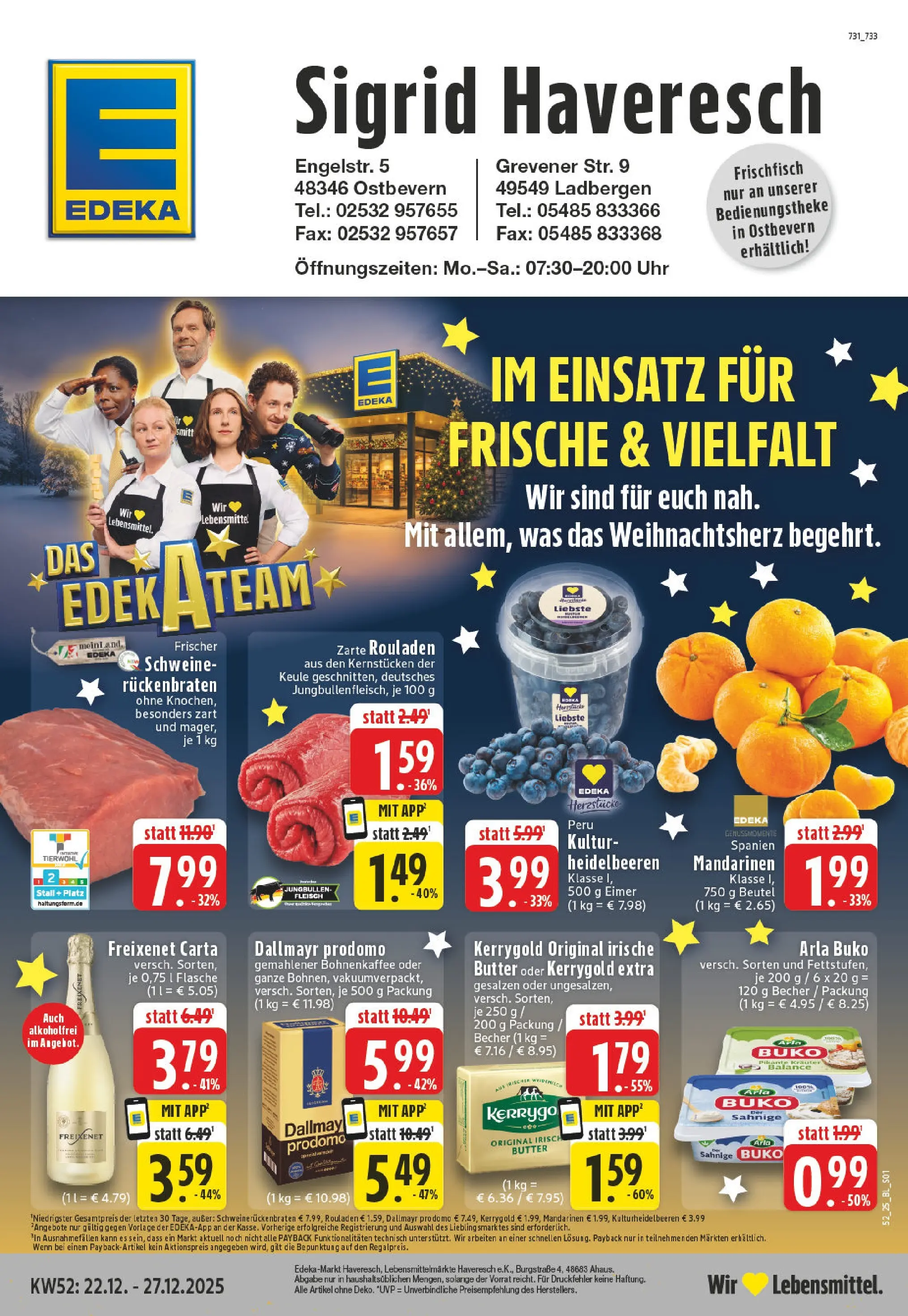 Edeka prospekt Ladbergen	 (ab 22.12.2025) » Angebote Online | Seite: 1 | Produkte: Dallmayr, Arla buko, Dallmayr prodomo, Fleisch