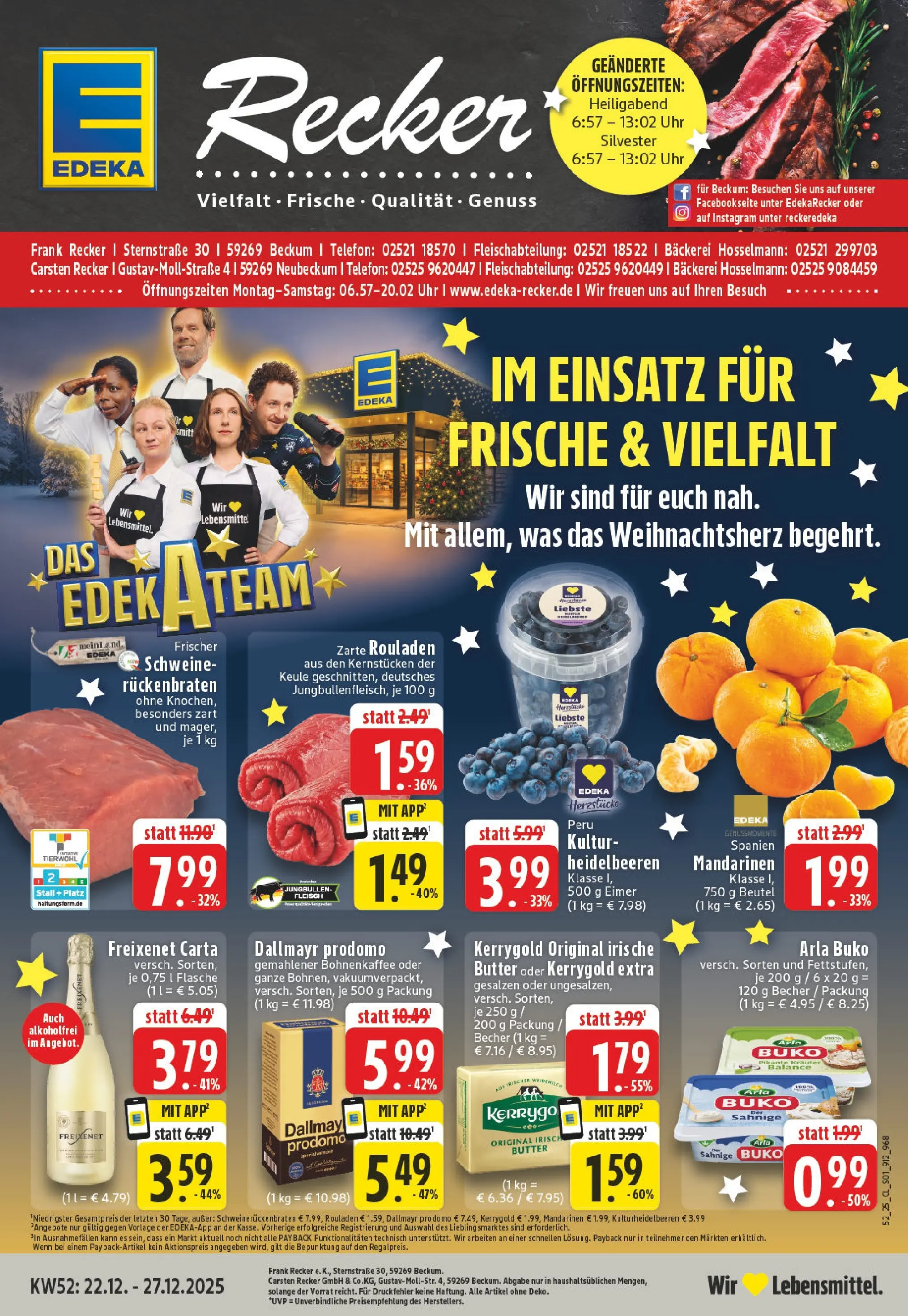 Edeka prospekt Beckum - Neubeckum	 (ab 22.12.2025) » Angebote Online | Seite: 1 | Produkte: Bäckerei, Arla buko, Telefon, Uhr