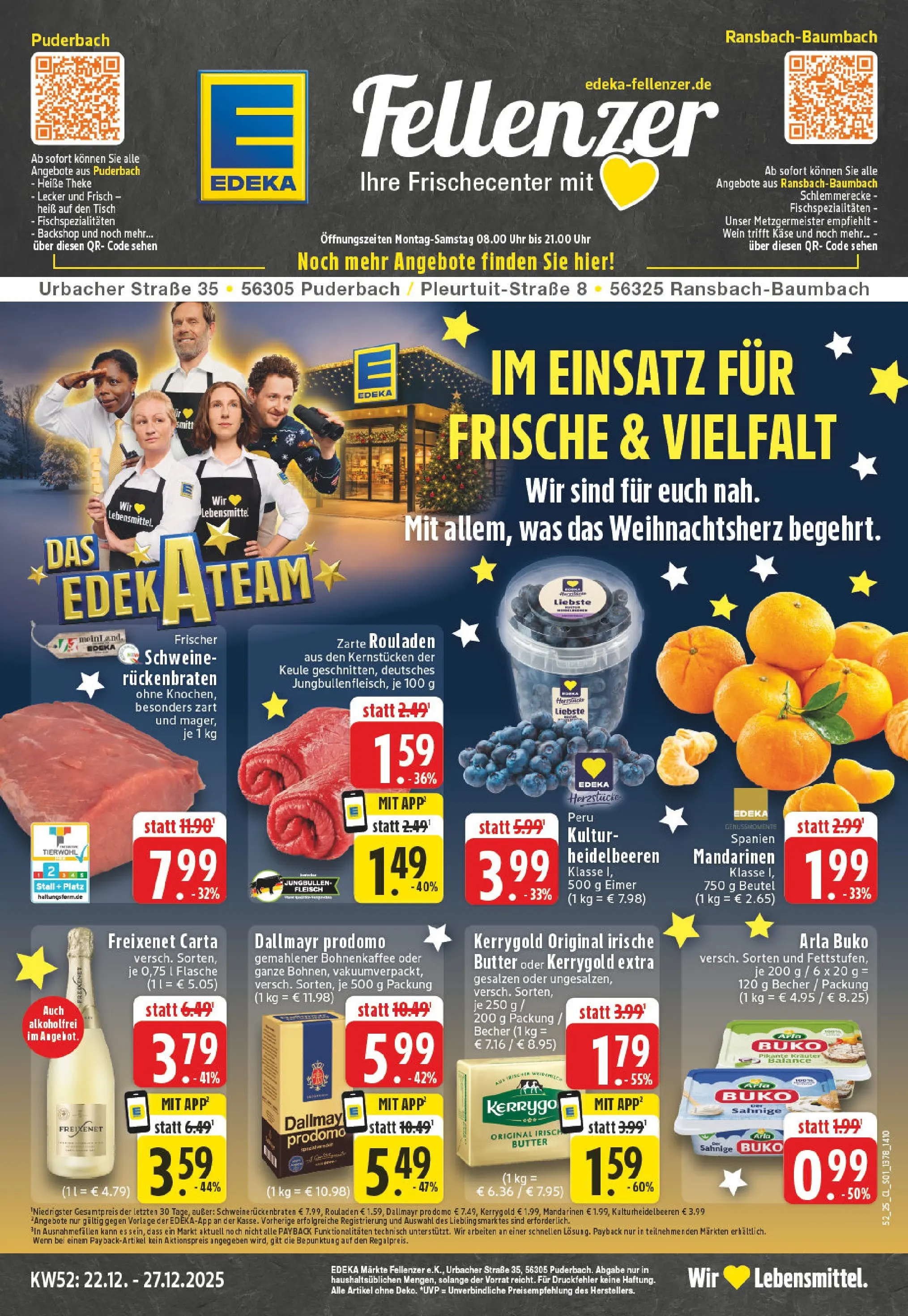 Edeka prospekt Puderbach	 (ab 22.12.2025) » Angebote Online | Seite: 1 | Produkte: Freixenet, Tisch, Dallmayr, Dallmayr prodomo