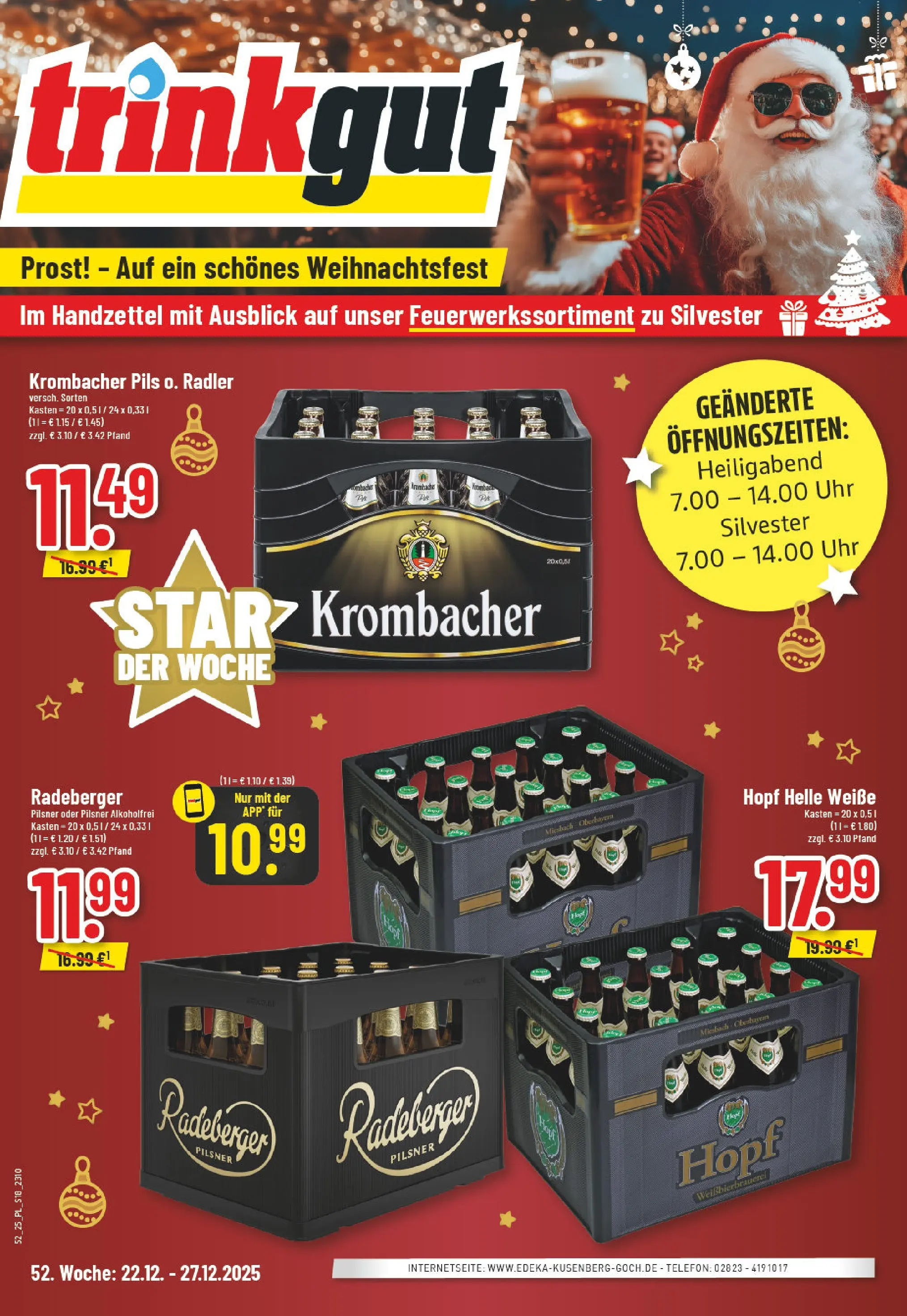 Edeka prospekt Goch	 (ab 21.12.2025) » Angebote Online | Seite: 18 | Produkte: Pils, Radler, Radeberger pilsner, Telefon