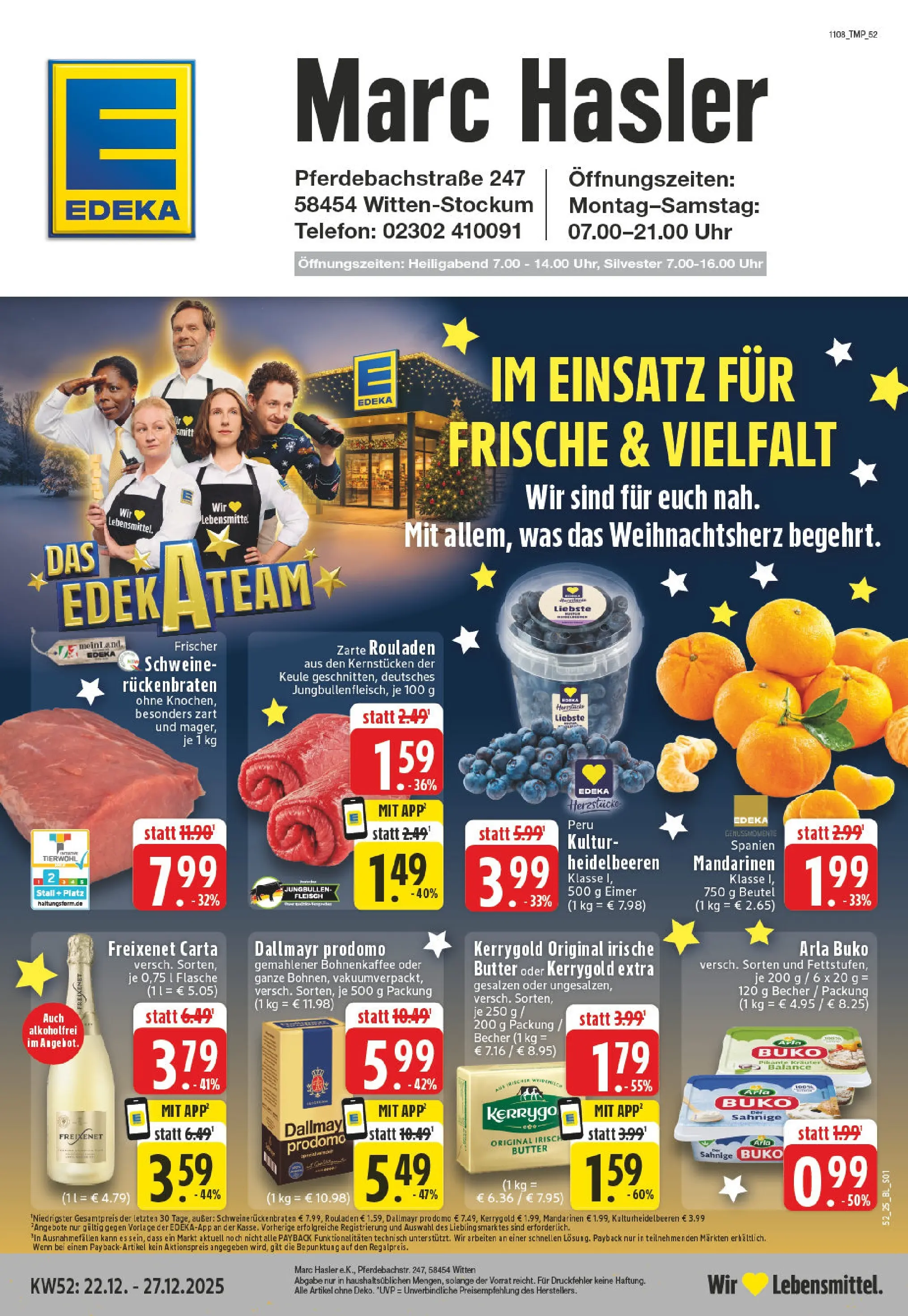 Edeka prospekt Witten	 (ab 22.12.2025) » Angebote Online | Seite: 1 | Produkte: Freixenet, Mandarinen, Dallmayr prodomo, Fleisch