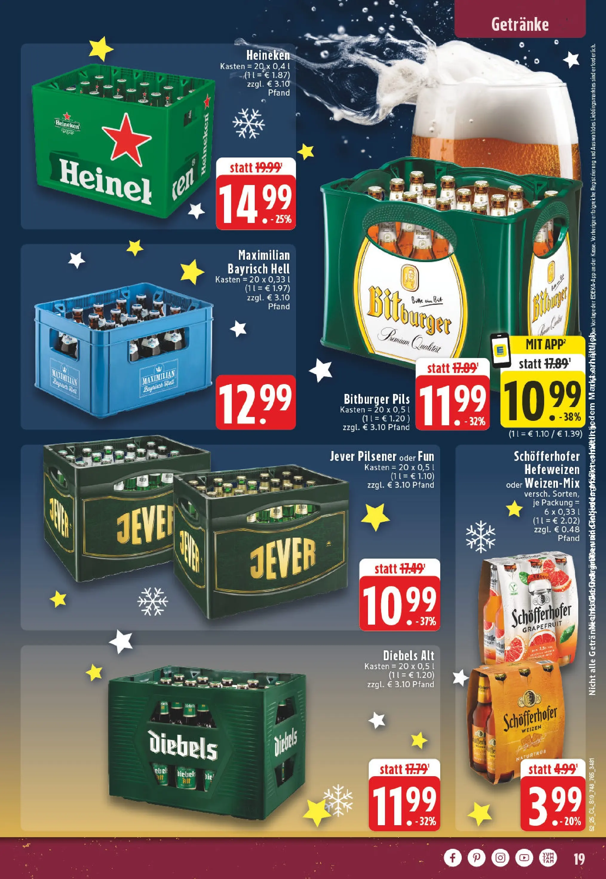 Edeka prospekt Mönchengladbach-Rheydt	 (ab 22.12.2025) » Angebote Online | Seite: 19 | Produkte: Bitburger, Pils, Grapefruit, Jever