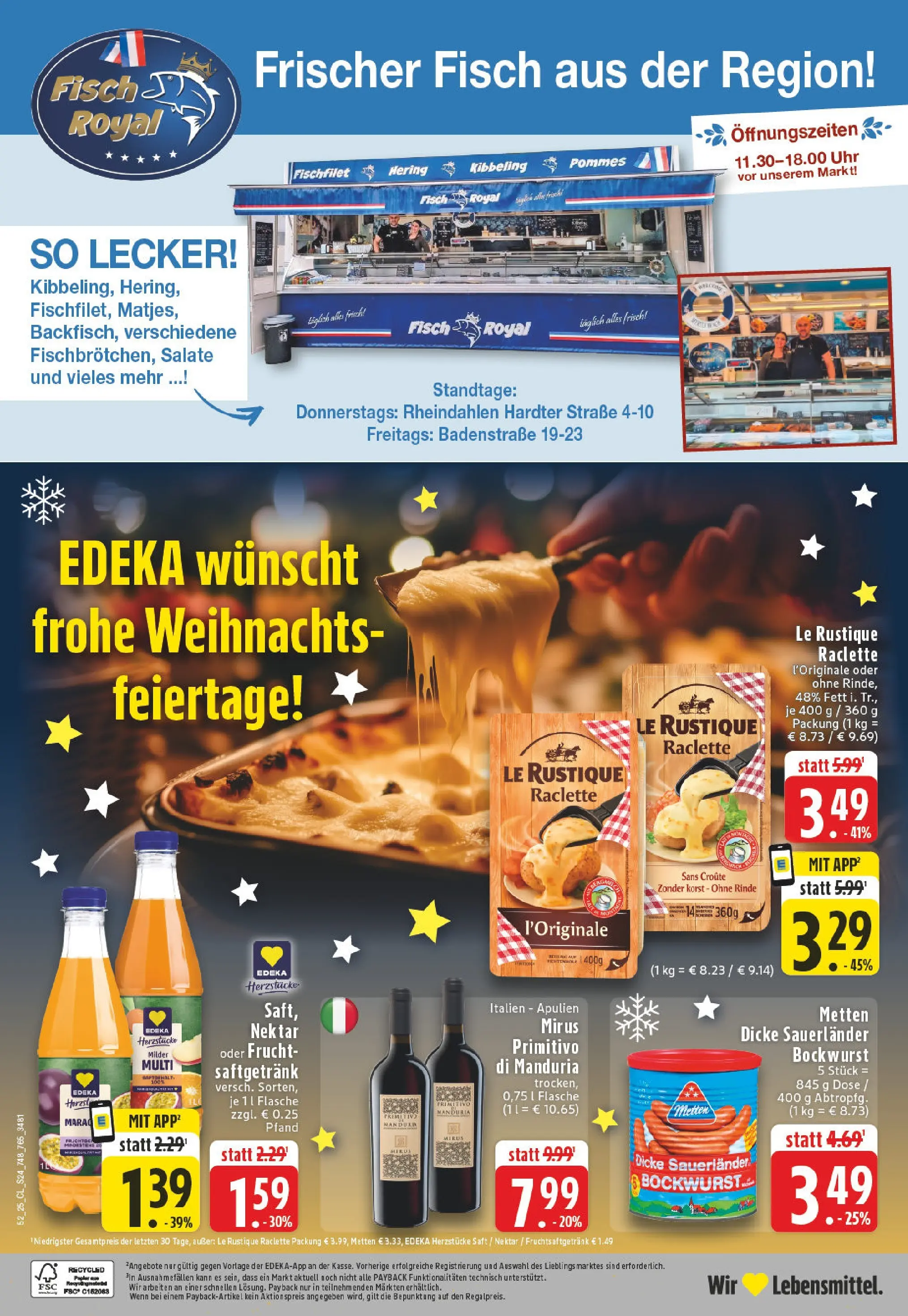 Edeka prospekt Mönchengladbach-Rheydt	 (ab 22.12.2025) » Angebote Online | Seite: 26 | Produkte: Bockwurst, Saft, Raclette, Uhr